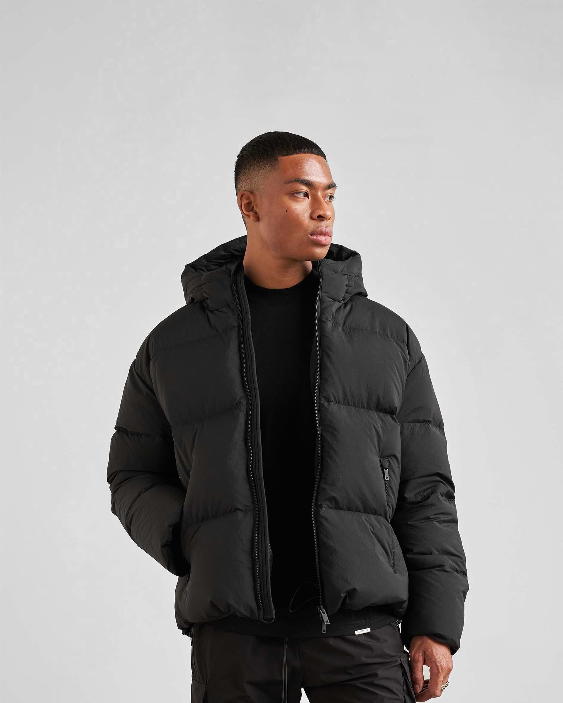 Hooded Puffer Jacket | Black Outerwear FW21 | Represent Clo