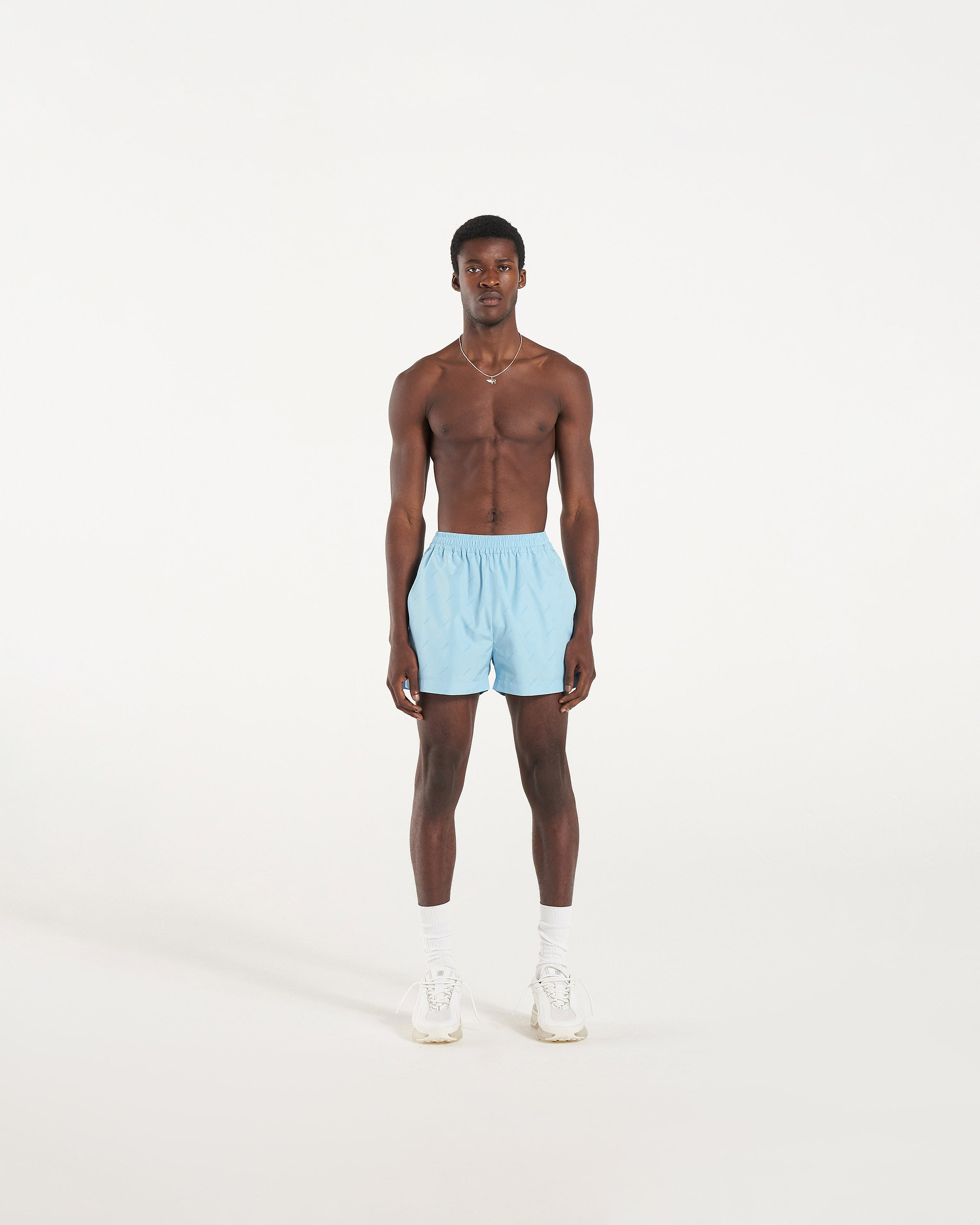 All Over Logo Swim Shorts - Powder Blue