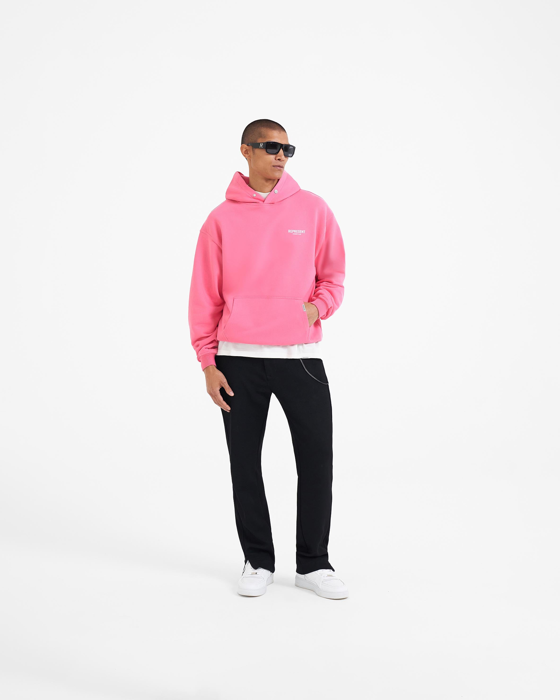 Baby Pink Oversized Fit Sweat Hoodie, Tops