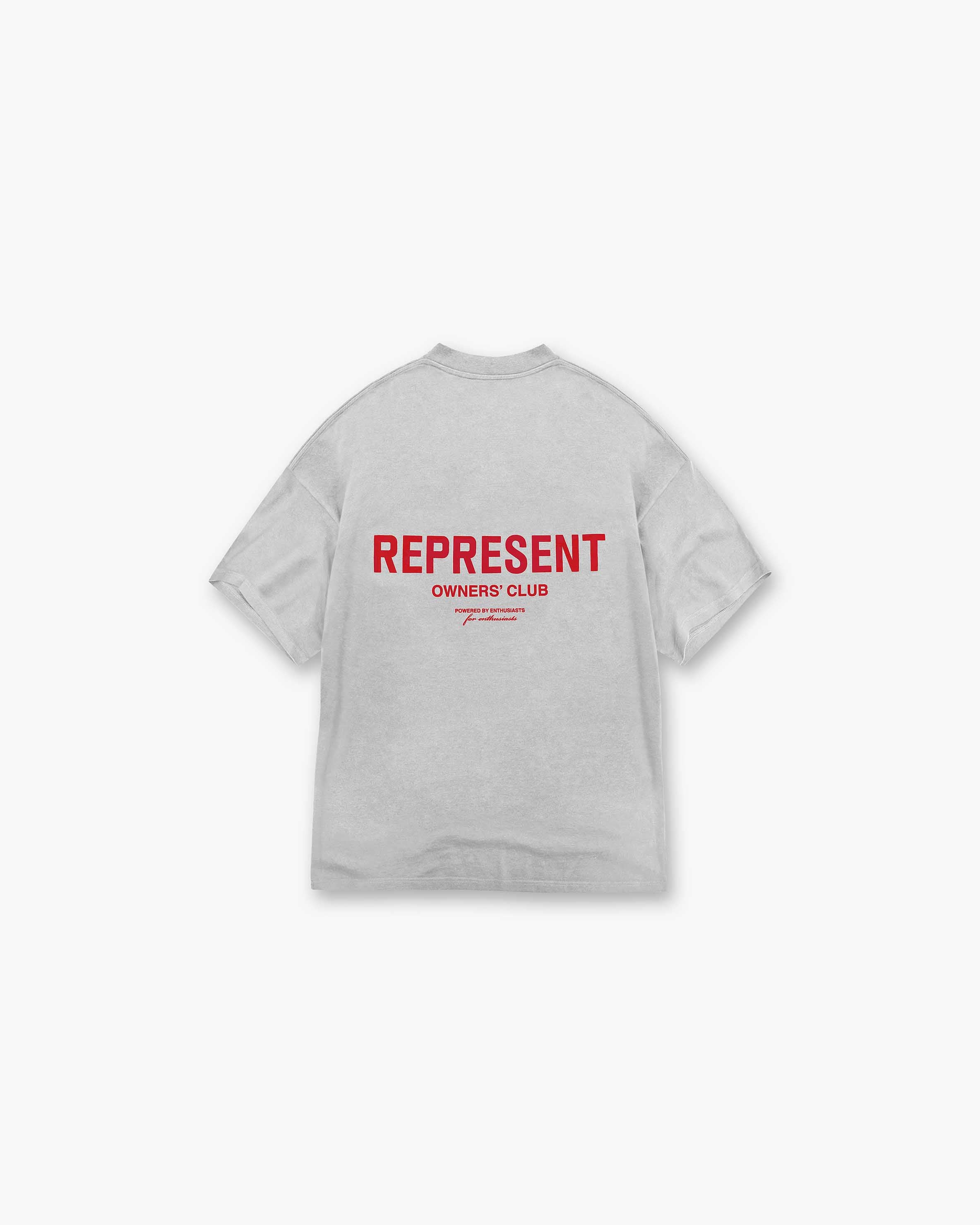 Represent Owners Club T-Shirt | Ash Grey Red T-Shirts Owners Club | Represent Clo