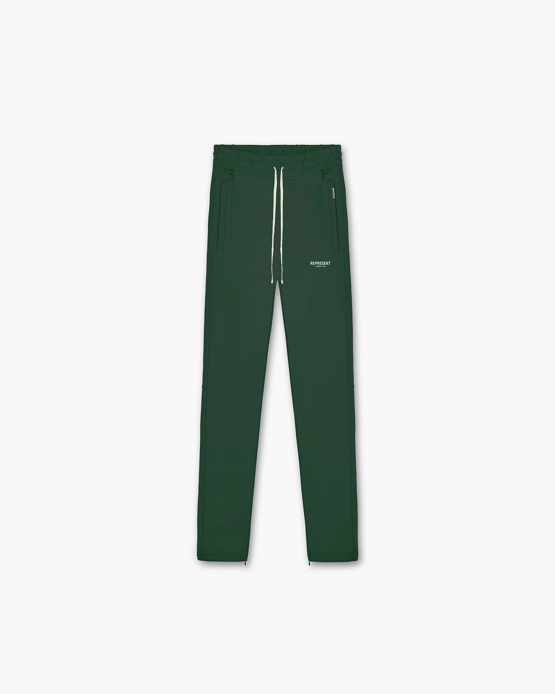 Represent Owners Club Zip Sweatpant | Racing Green Pants Owners Club | Represent Clo