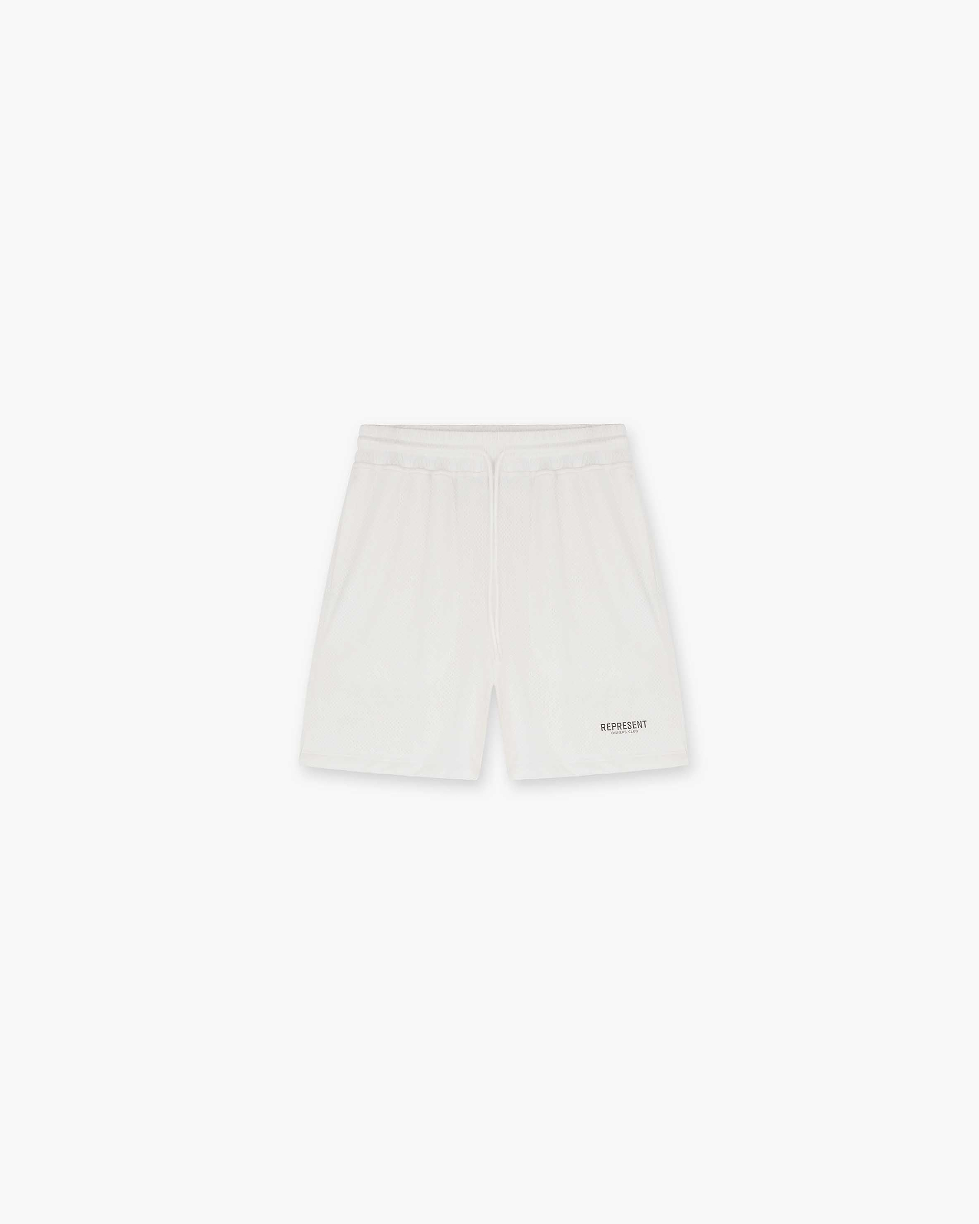 Represent Owners Club Mesh Shorts | Flat White Shorts | REPRESENT CLO