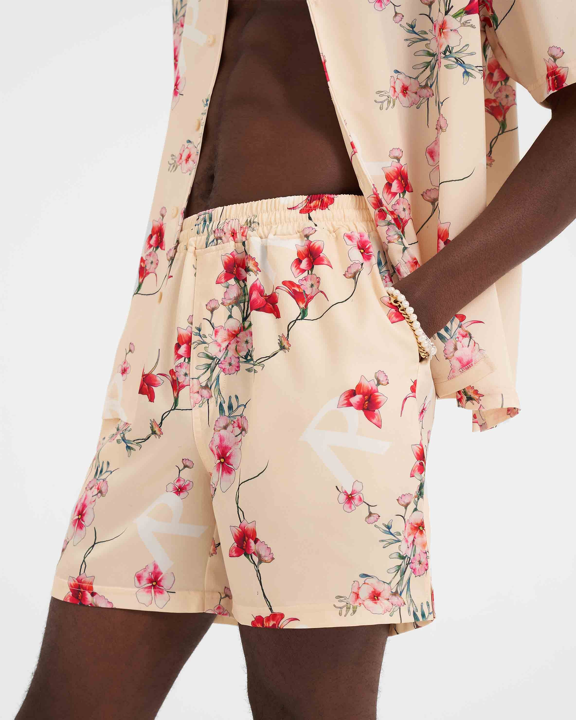 Floral Shorts - Cream