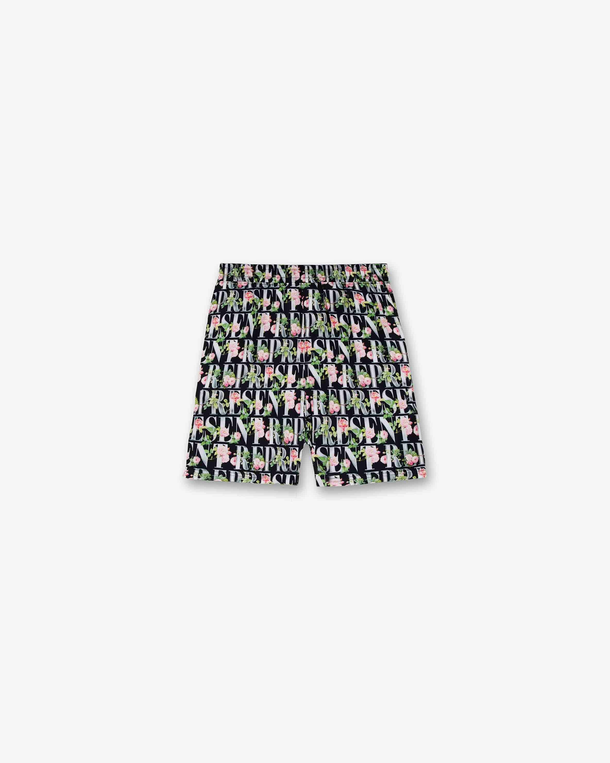 Black and white floral shorts online