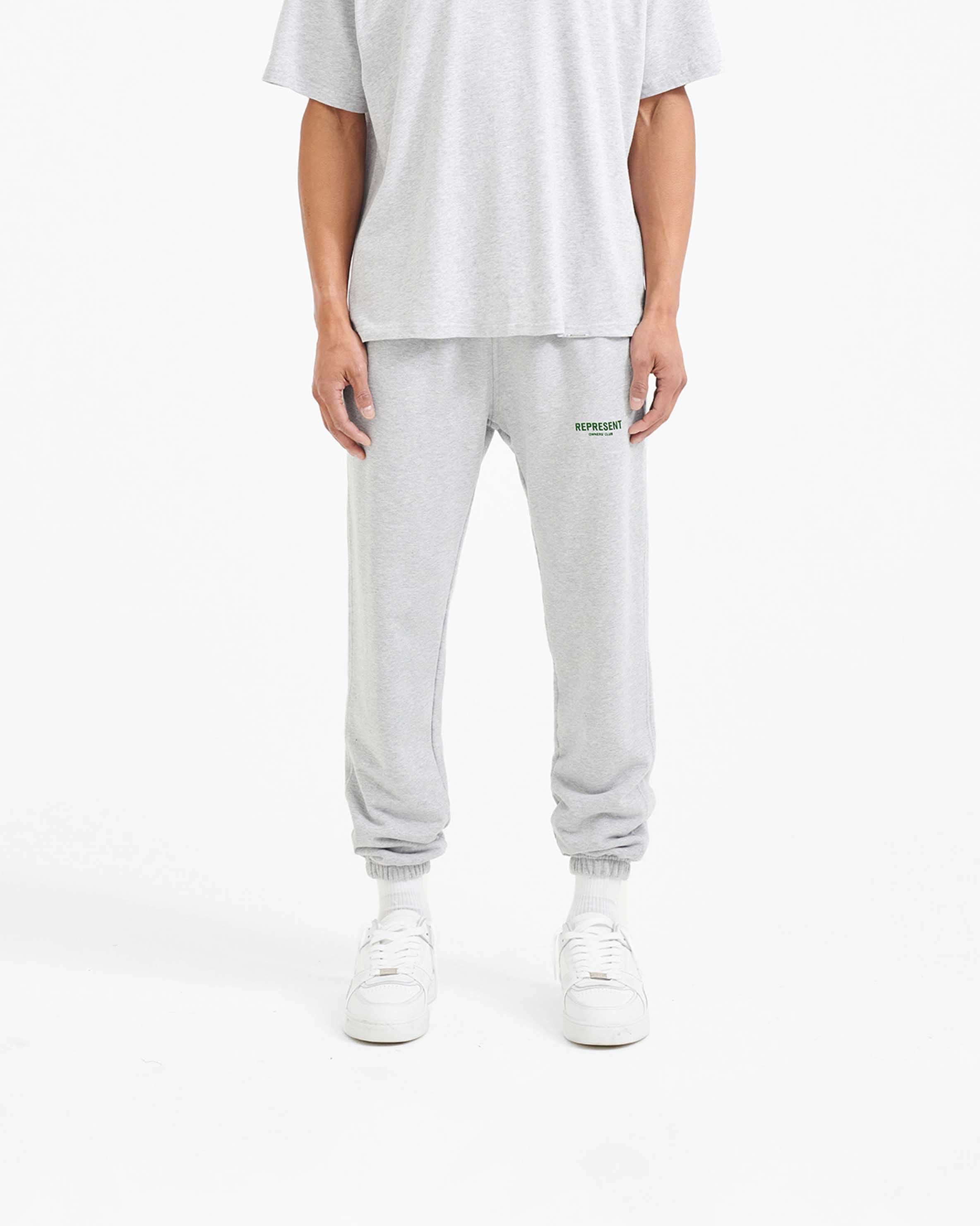 Grey sweatpants sales white shirt