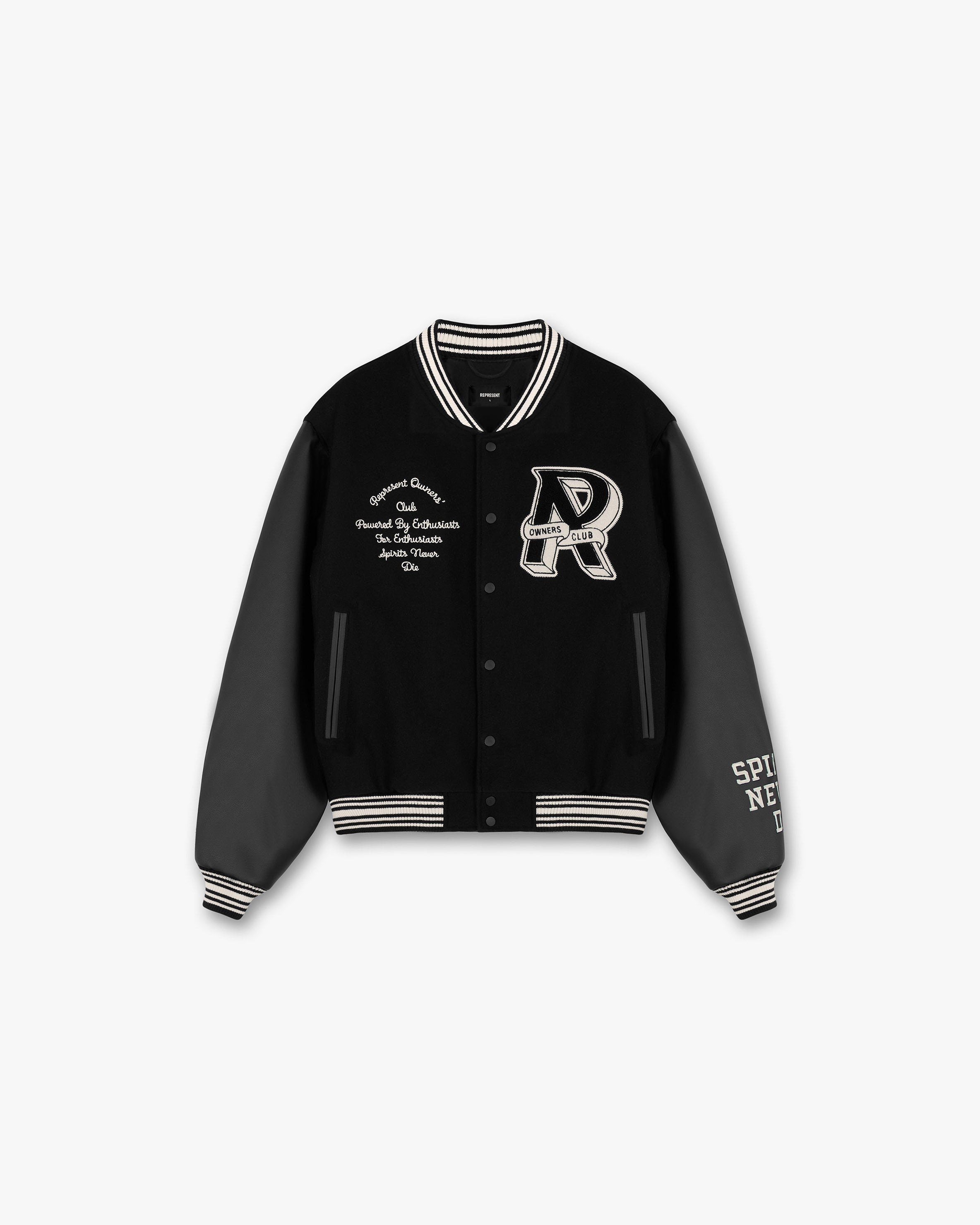 Represent Owners Club Varsity Jacket | Black Outerwear Owners Club | Represent Clo