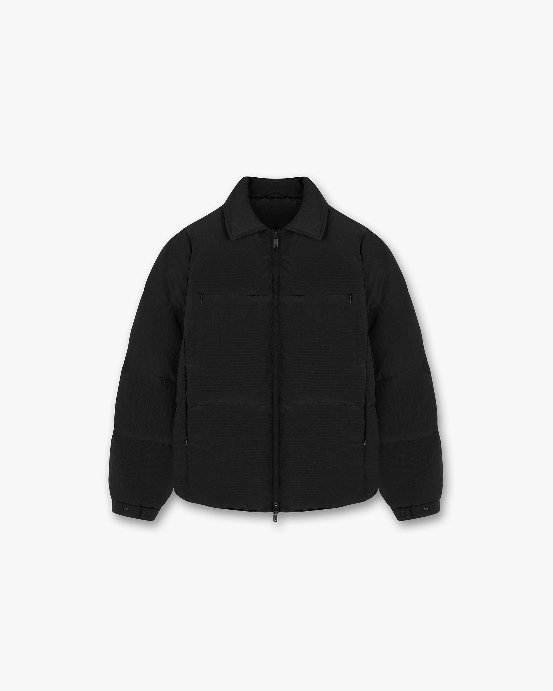 Collared Puffer Jacket | Black Outerwear PRE-SS23 | Represent Clo