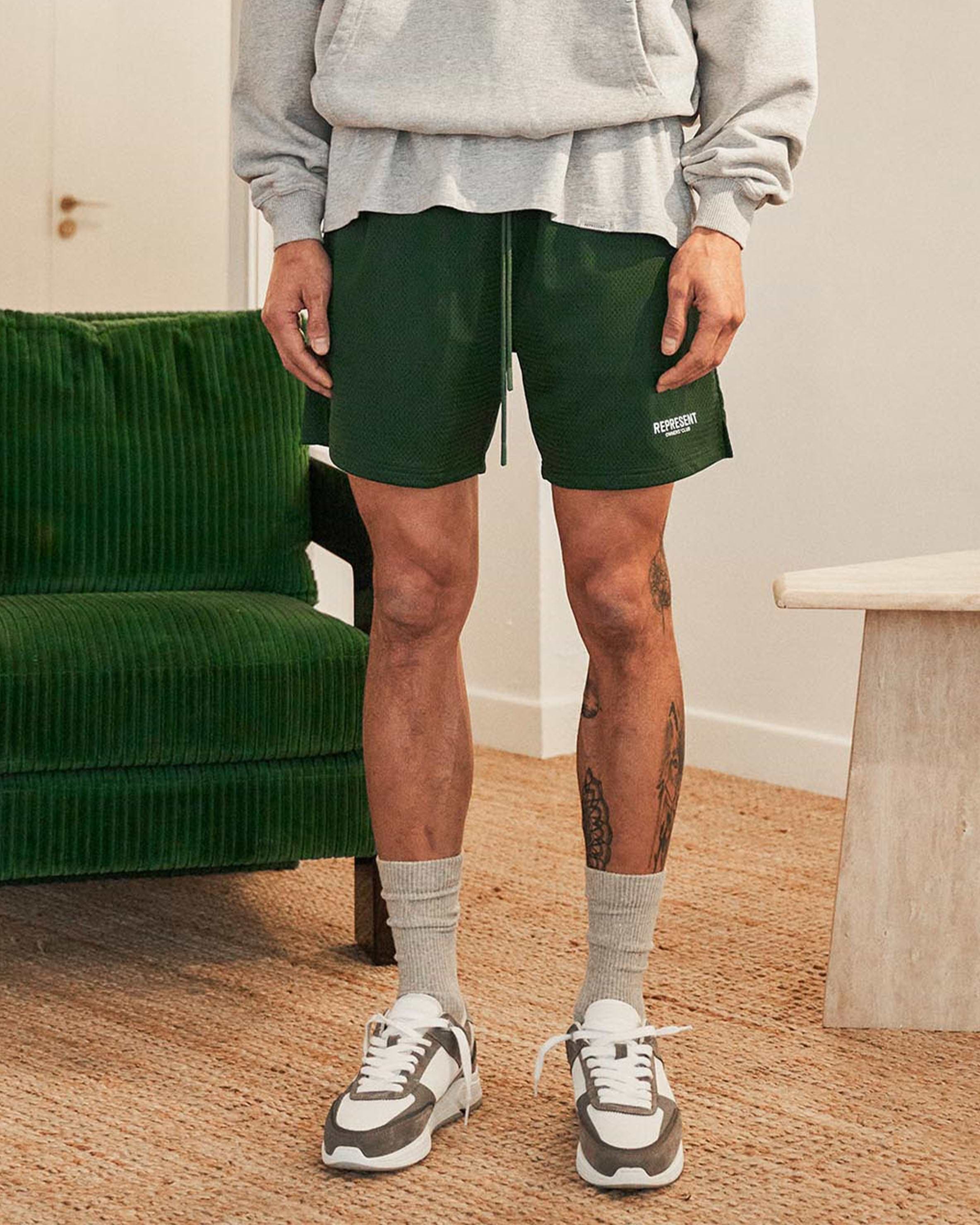 Green clearance mesh shorts