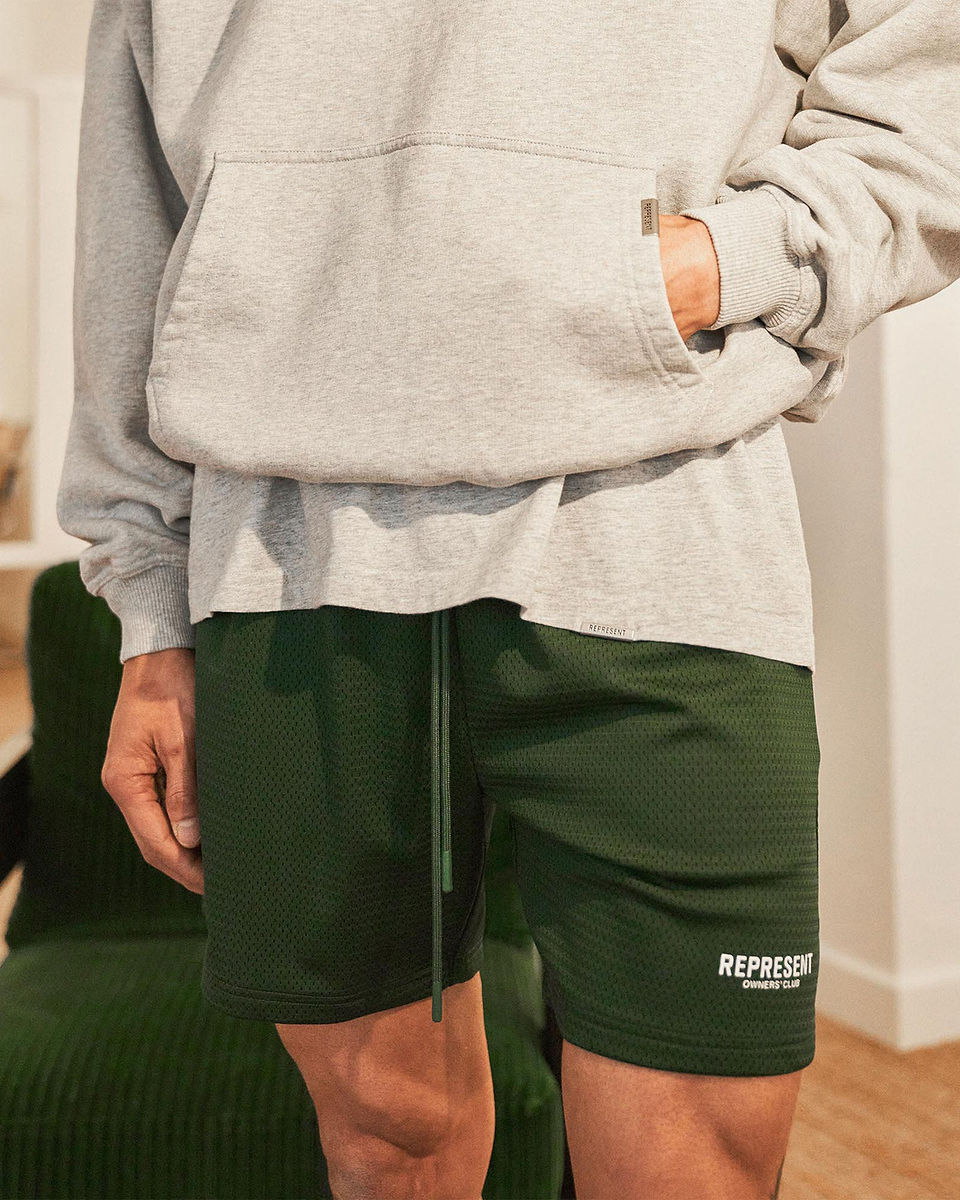 Represent Owners Club Mesh Shorts Racing Green Shorts Represent