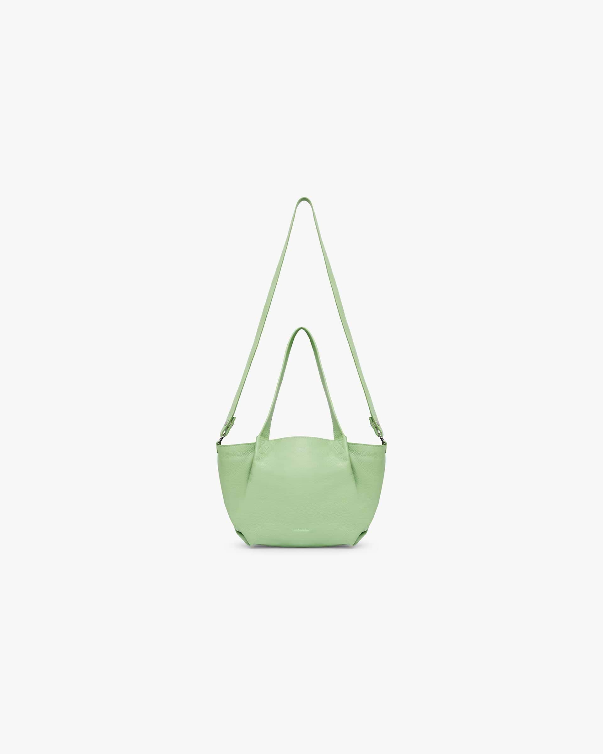 Leather Pleat Mini Tote - Forest Shade