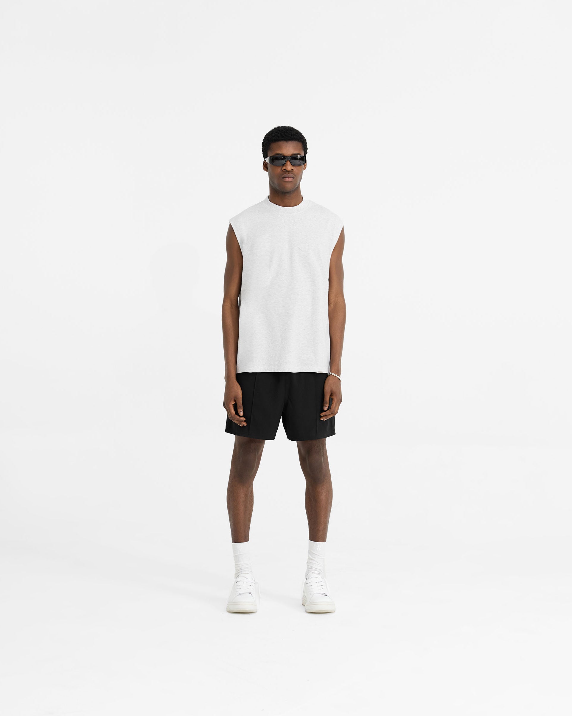 Initial Boxy Tank - Ice Grey Marl