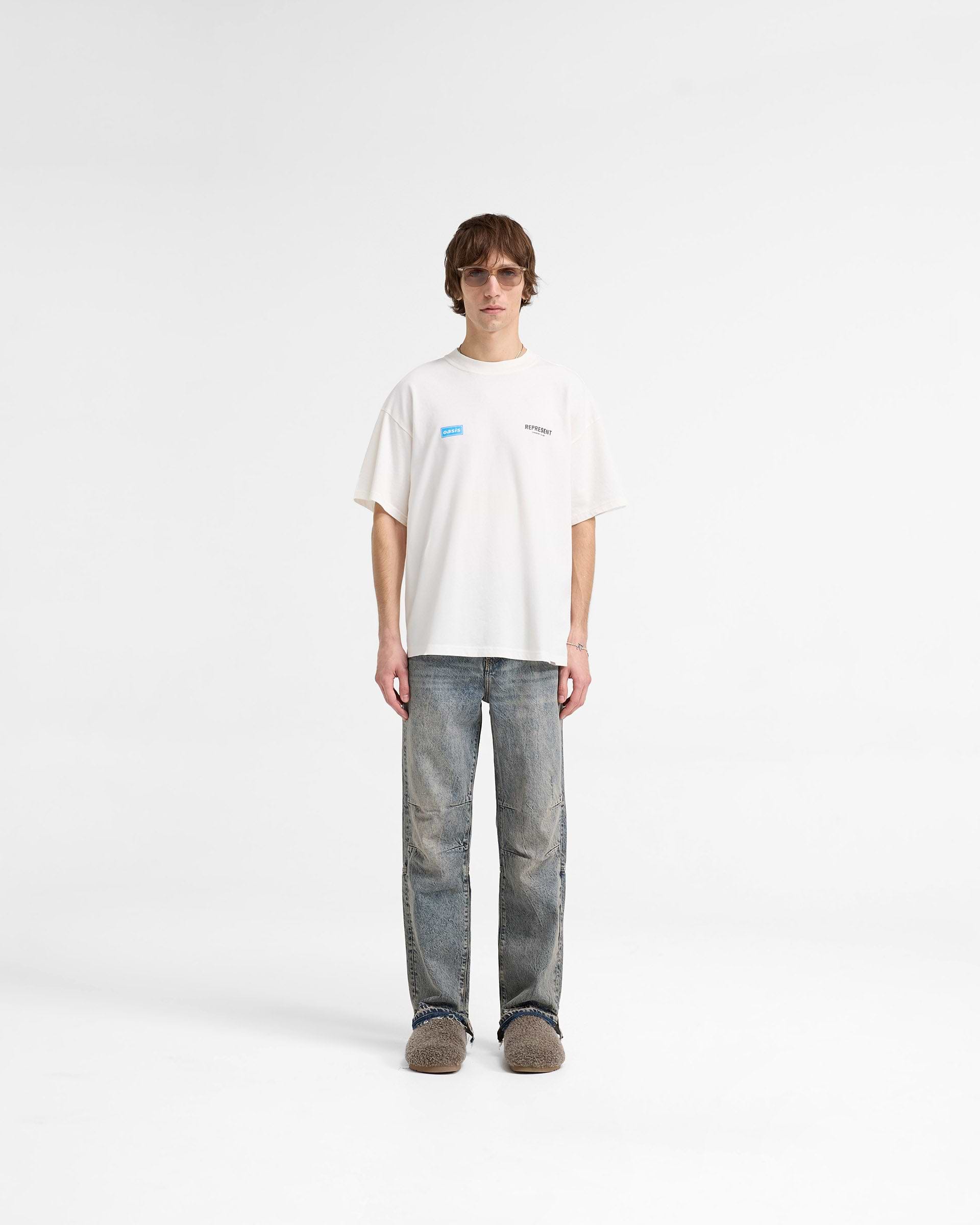 Represent X Oasis Owners Club T-Shirt | Flat White | REPRESENT
