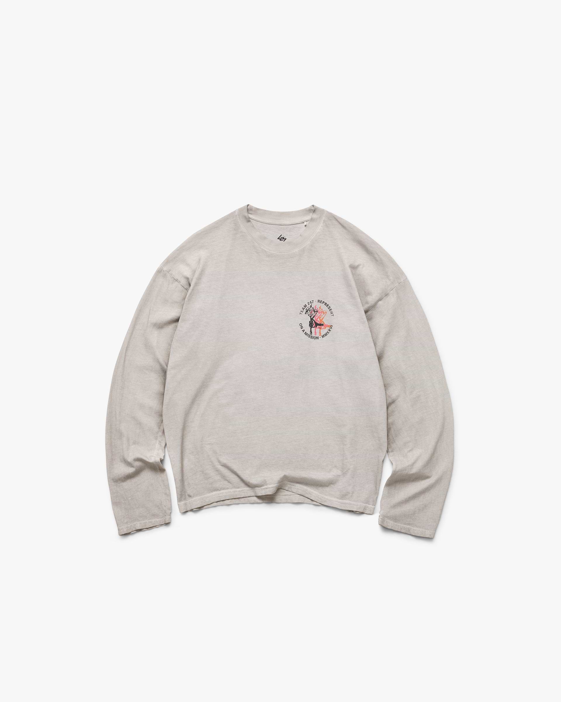 247 Torch Boxy Long Sleeve T-Shirt - Bleach Wash