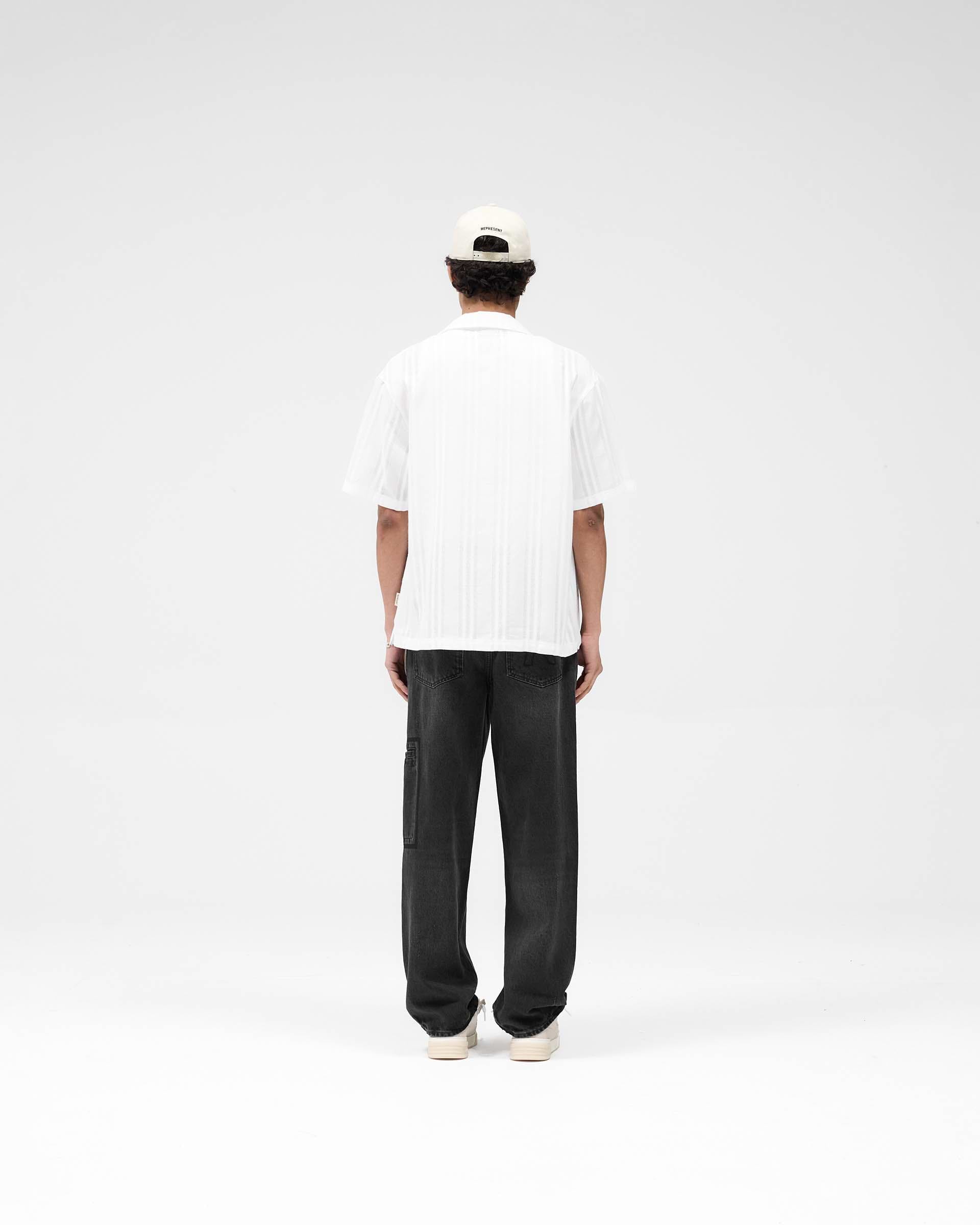 Embroidered Bowling Shirt - Antique White