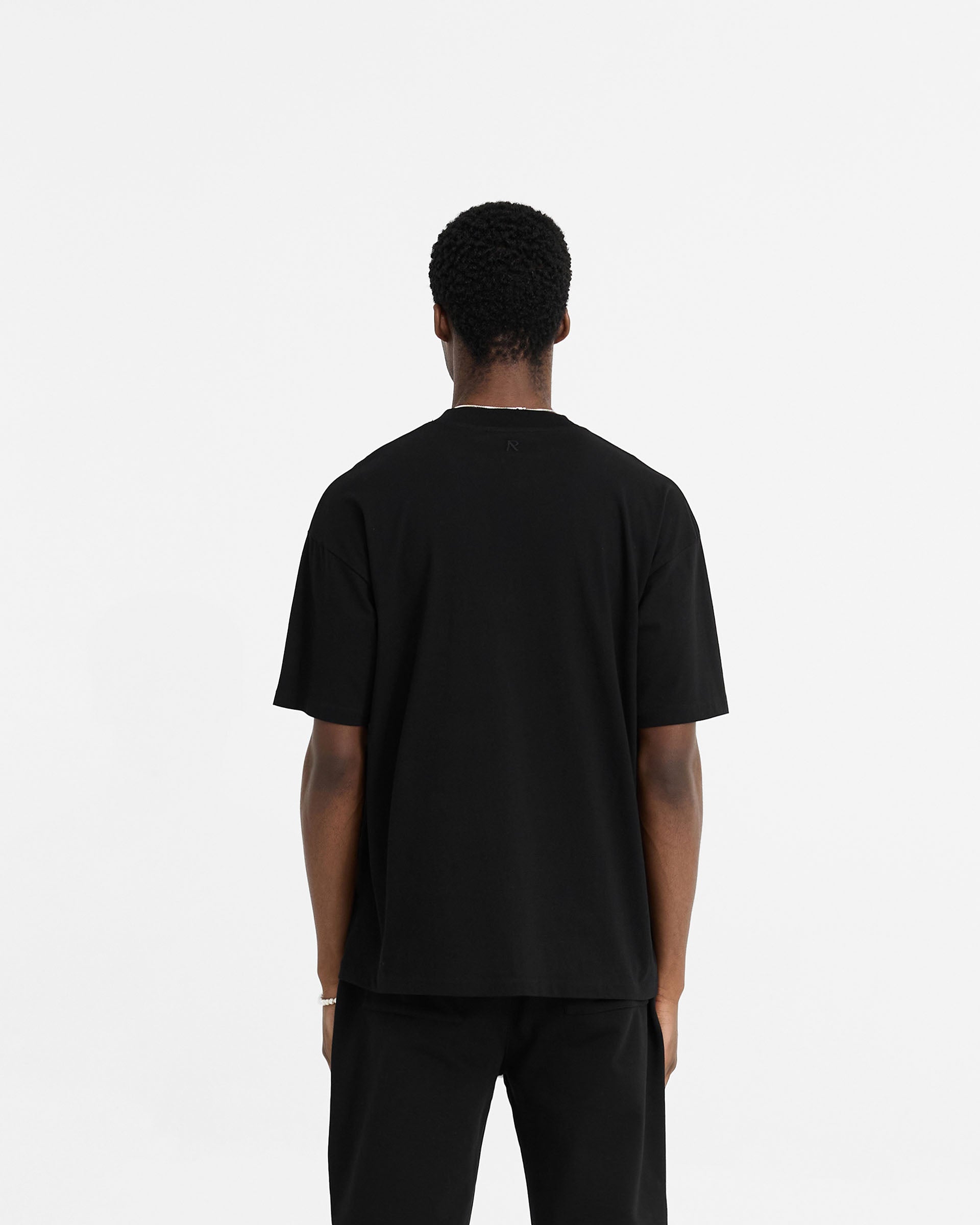 2 x Initial Oversized T-Shirt - Flat White & Black