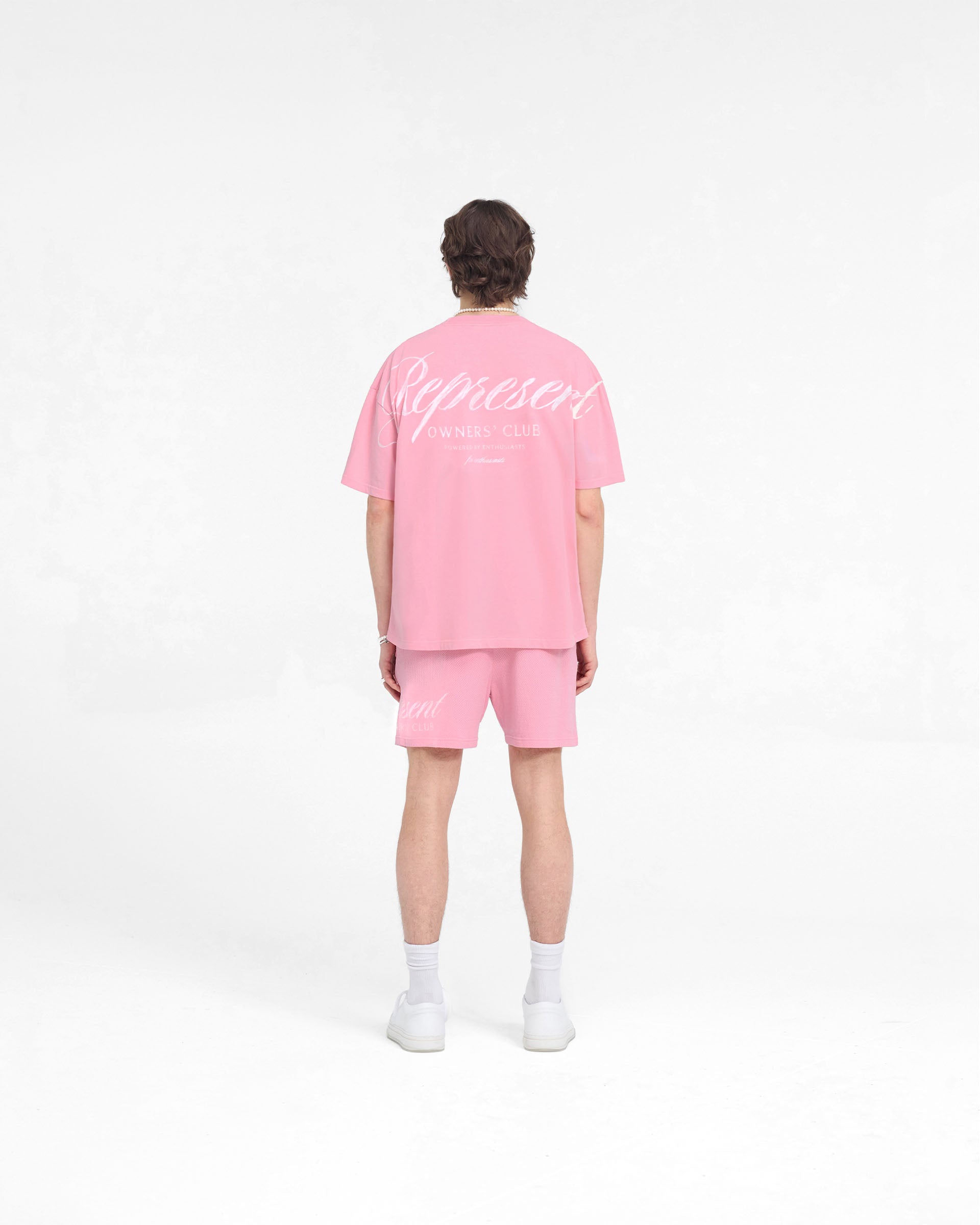 Represent Owners Club Script Mesh Shorts - Pink