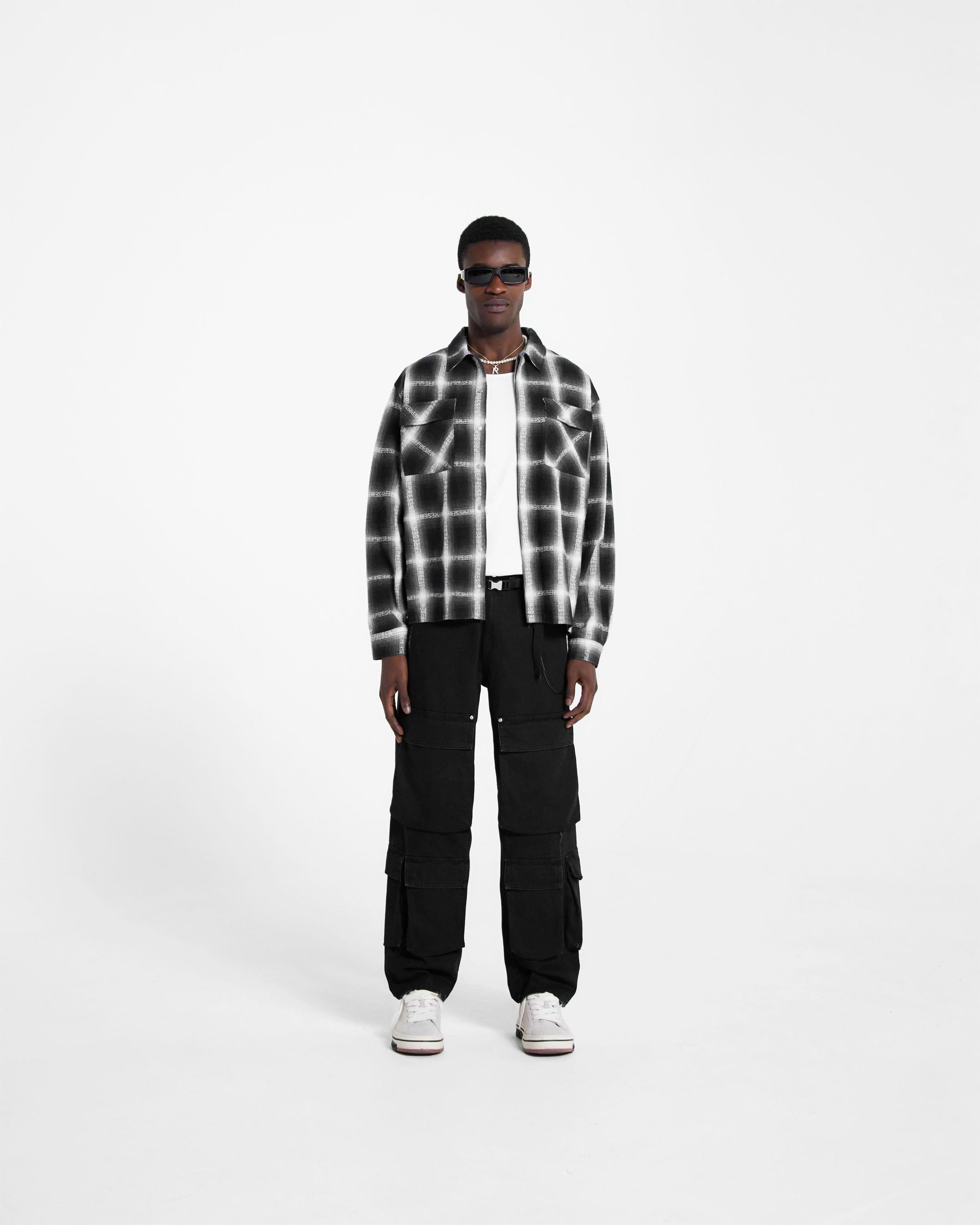 Black Logo Flannel Shirt REPRESENT CLO