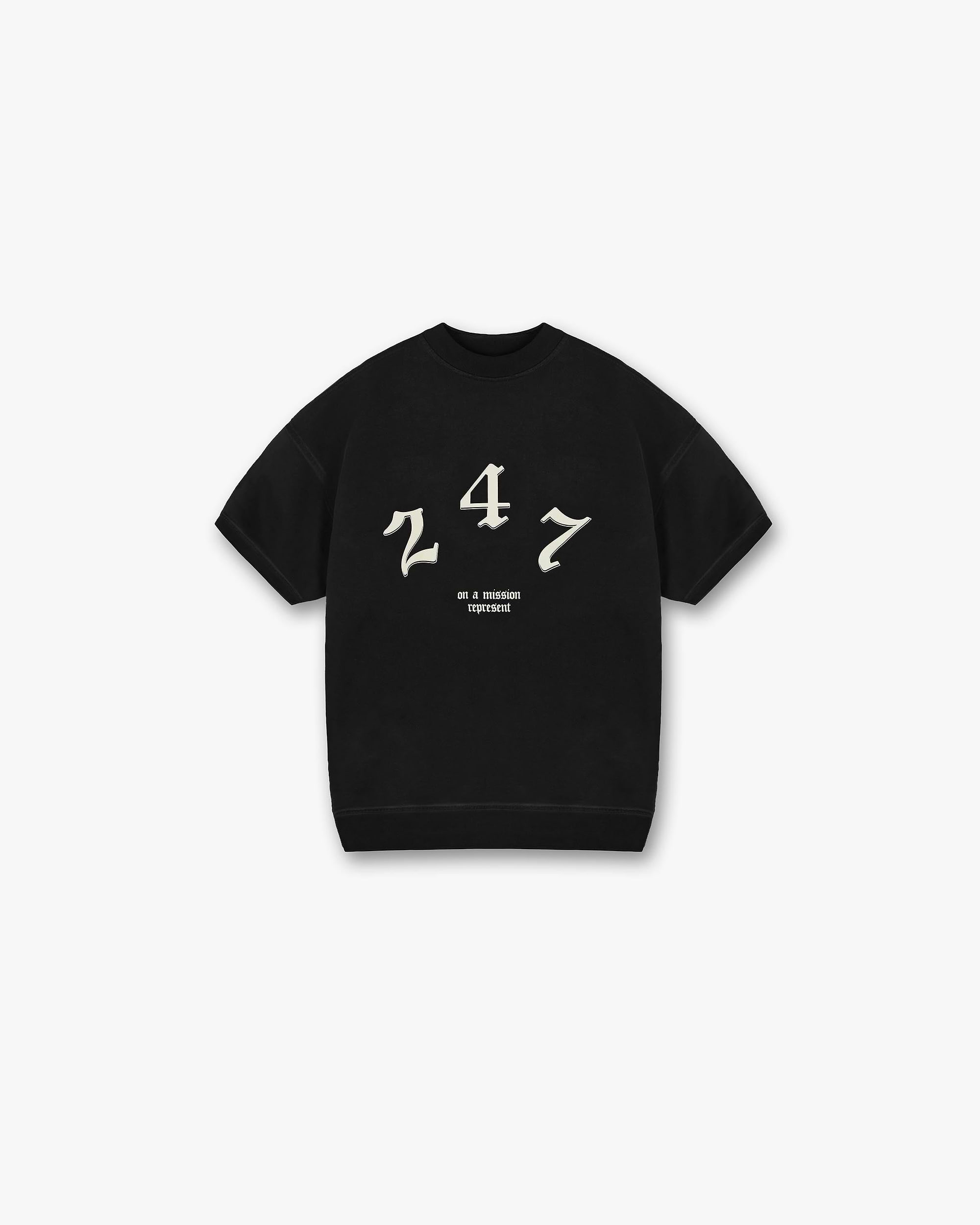 Vintage 247 Short Sleeved Sweatshirt | Black Papyrus Sweaters 247 | Represent Clo