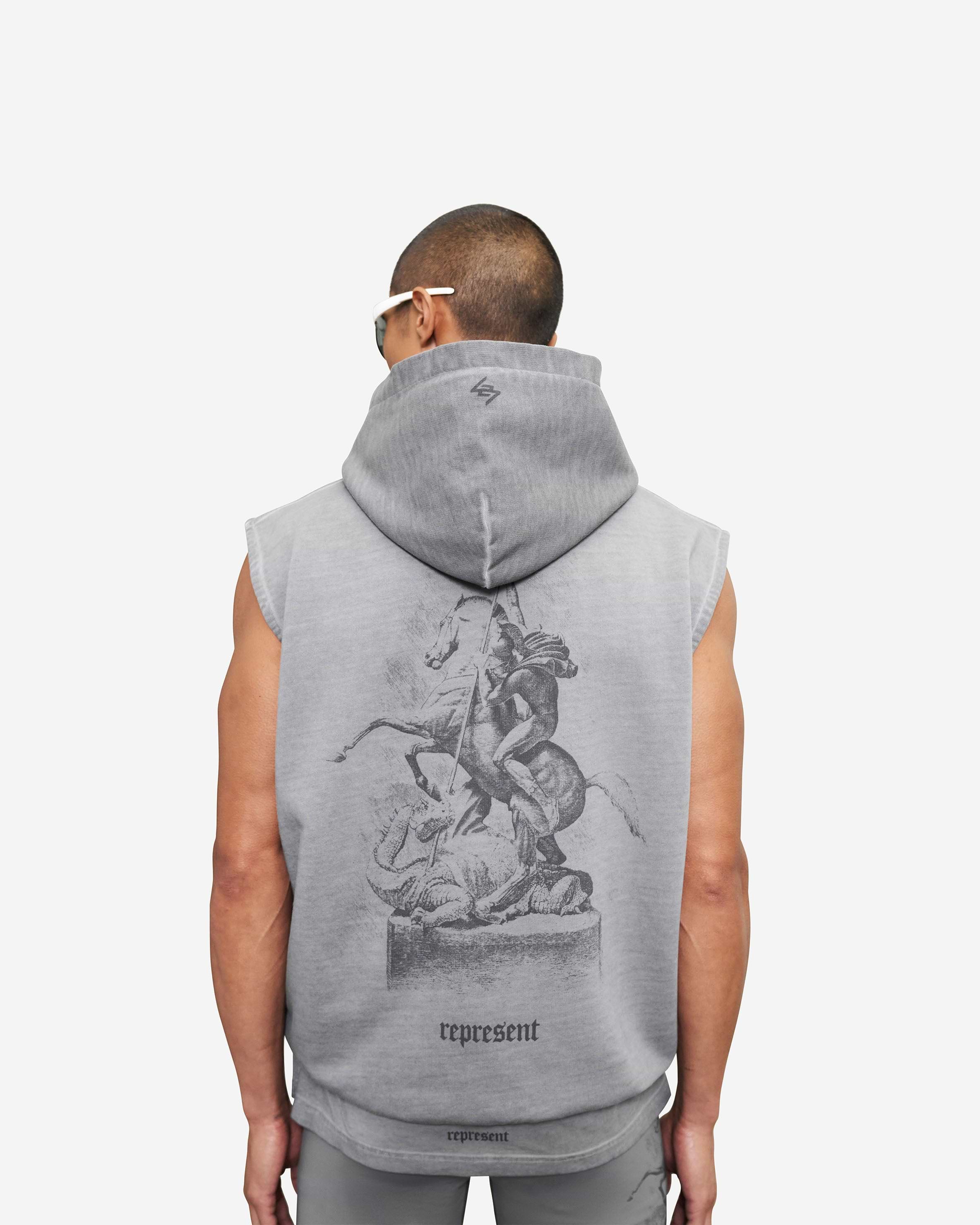 Vintage 247 Sleeveless Hoodie Grey REPRESENT CLO