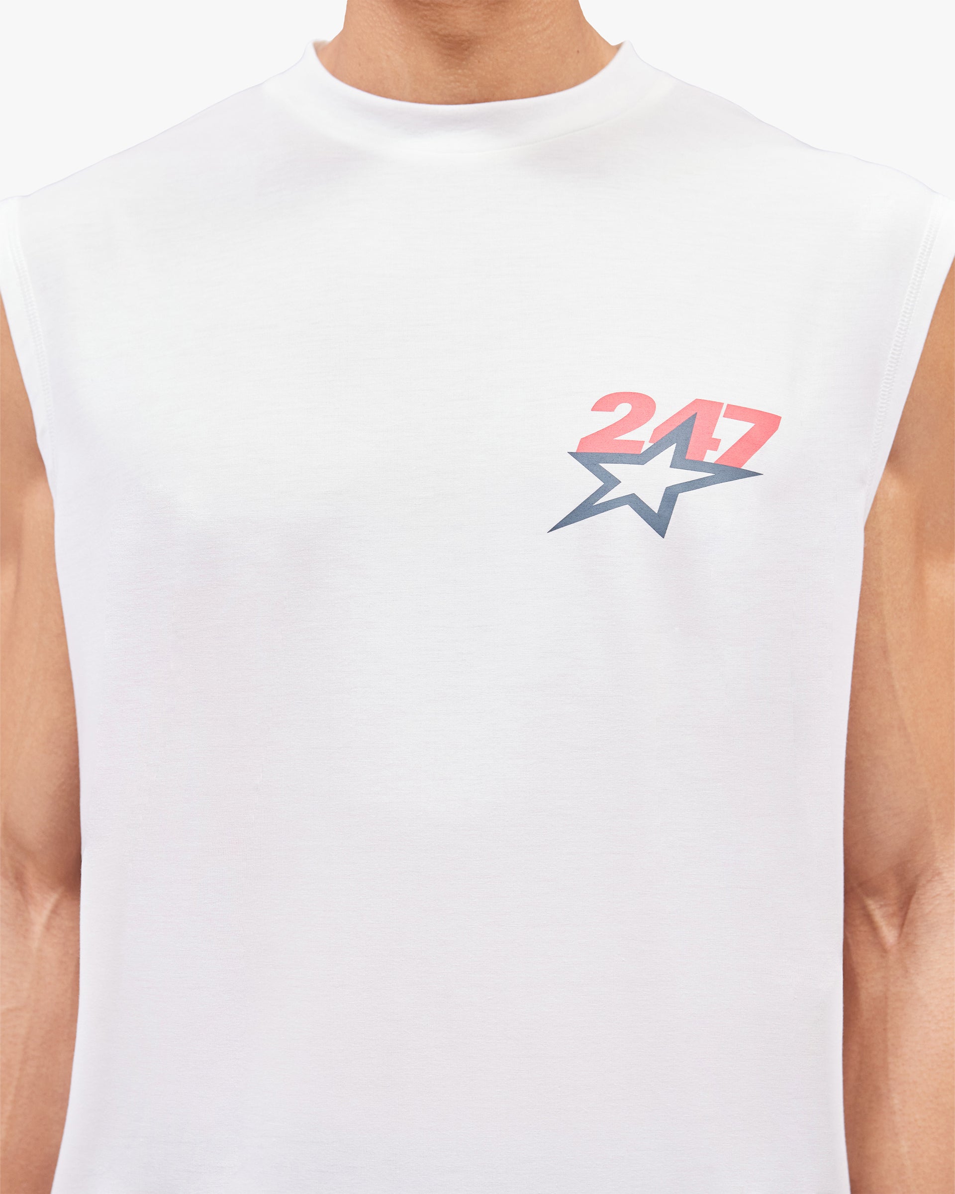Flat White Team 247 Star Oversized Tank | 247 SS26 T-Shirts