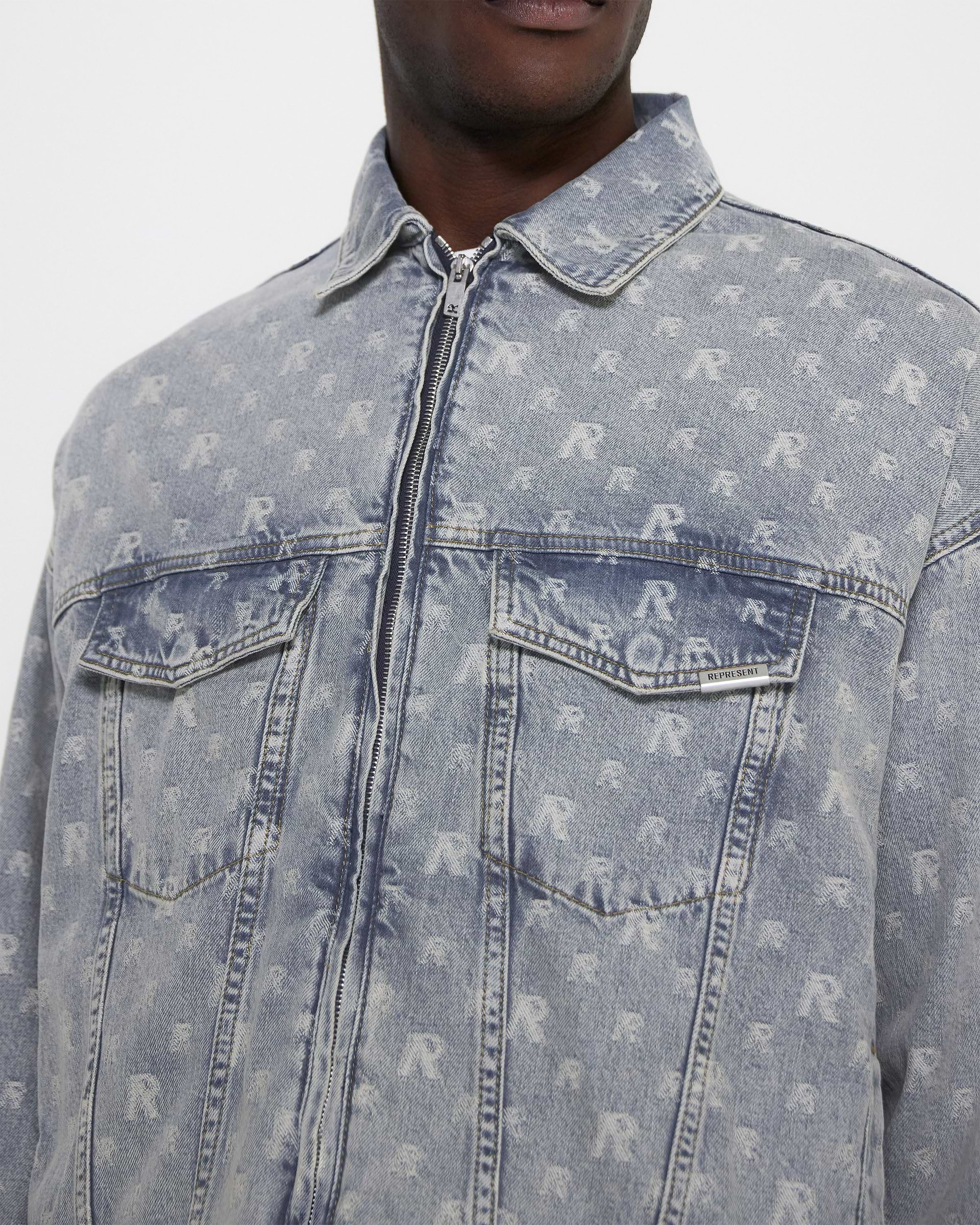 R4 Monogram Denim Jacket - Stone Wash