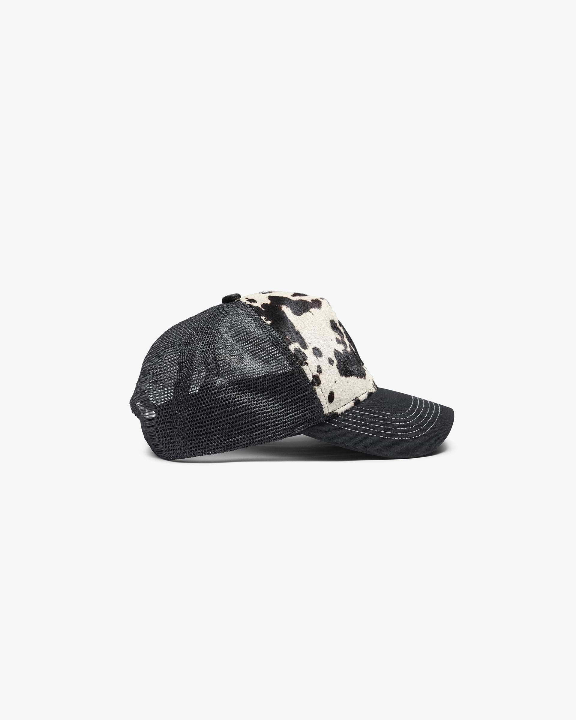 Cowhide Print Cap - Flat White Jet Black