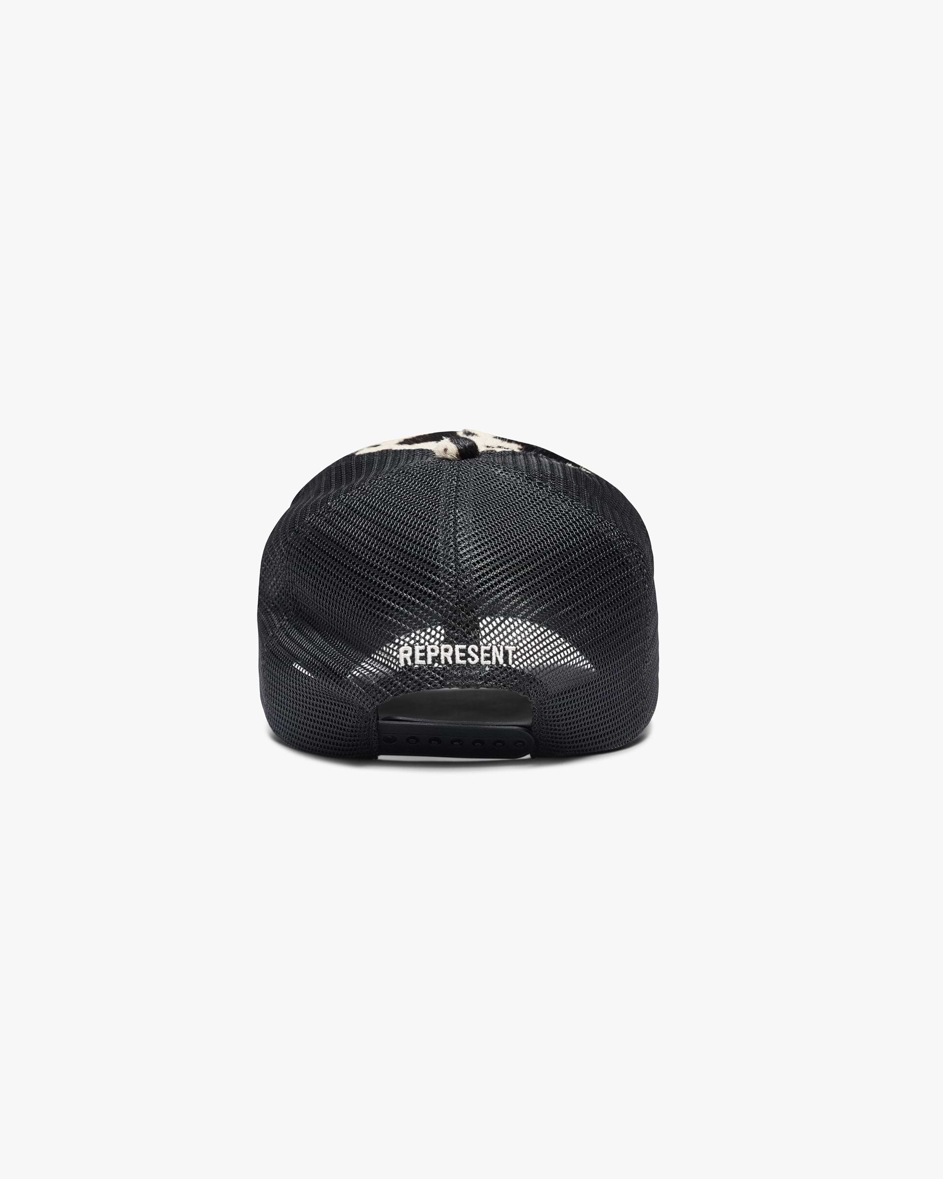 Cowhide Print Cap - Flat White Jet Black