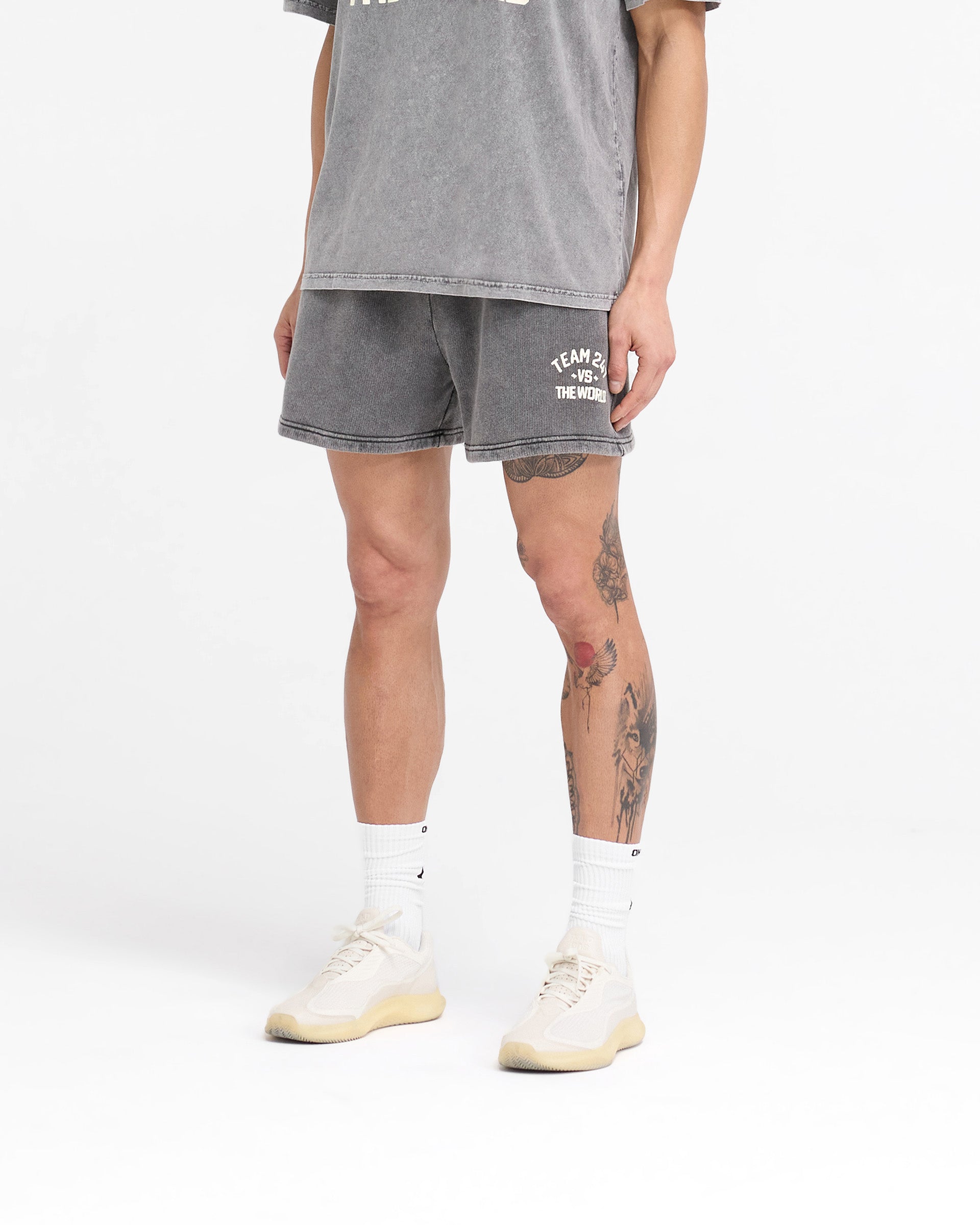 247 Vs The World Jersey Shorts - Pewter