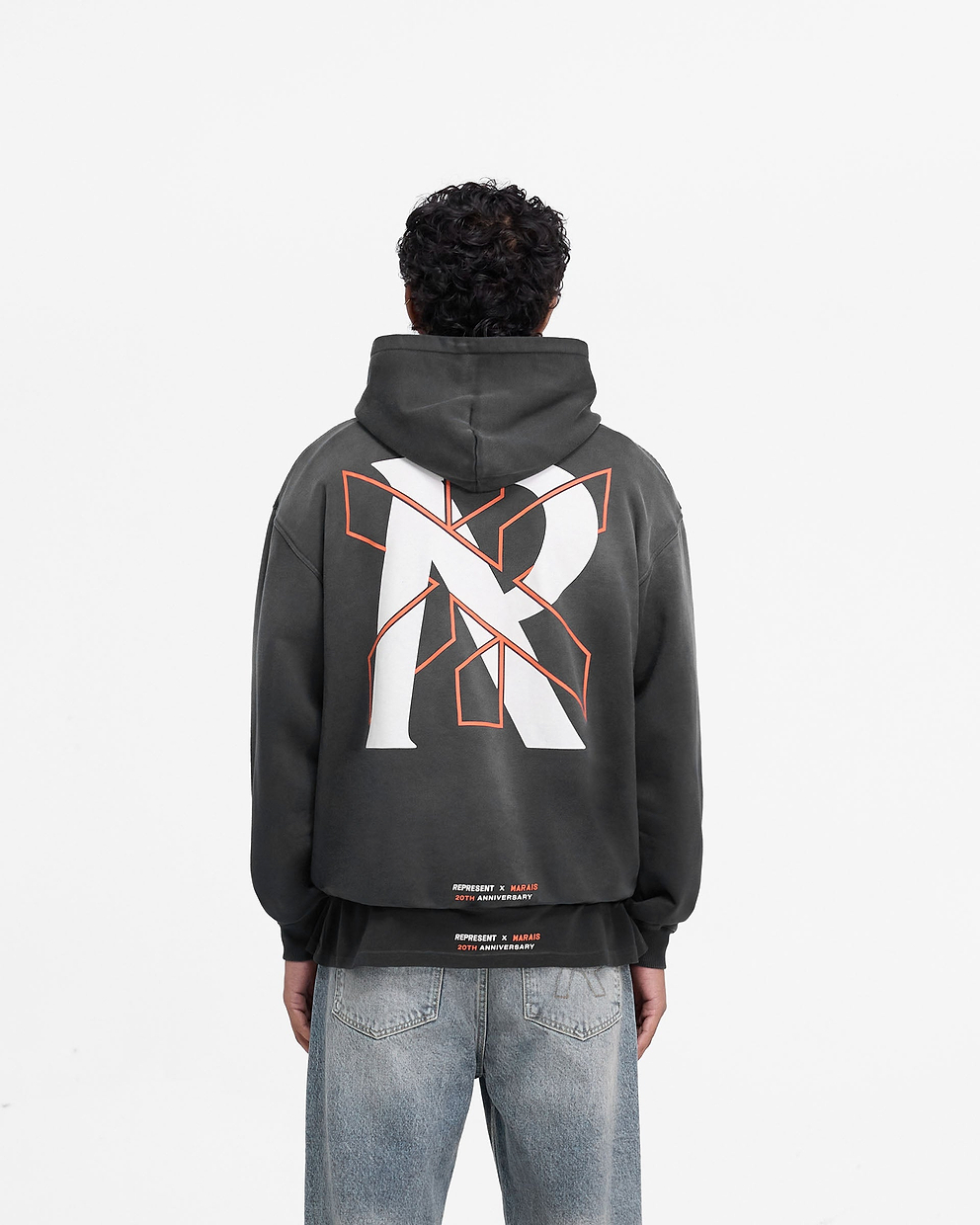 Represent X Marais Logo Lock Up Hoodie - Aged Black