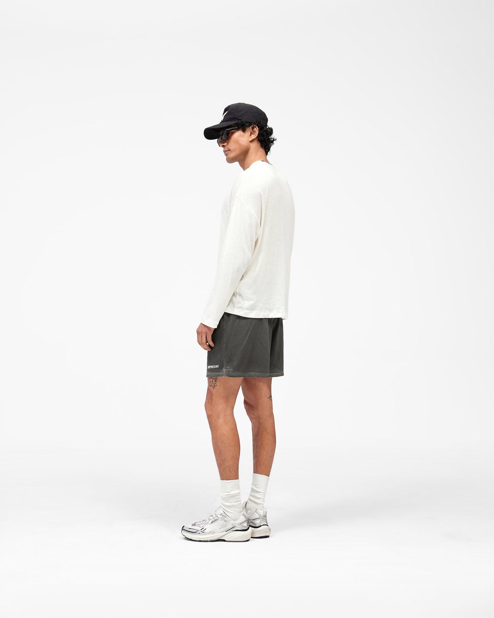 Washed Mesh Shorts - Vintage Khaki