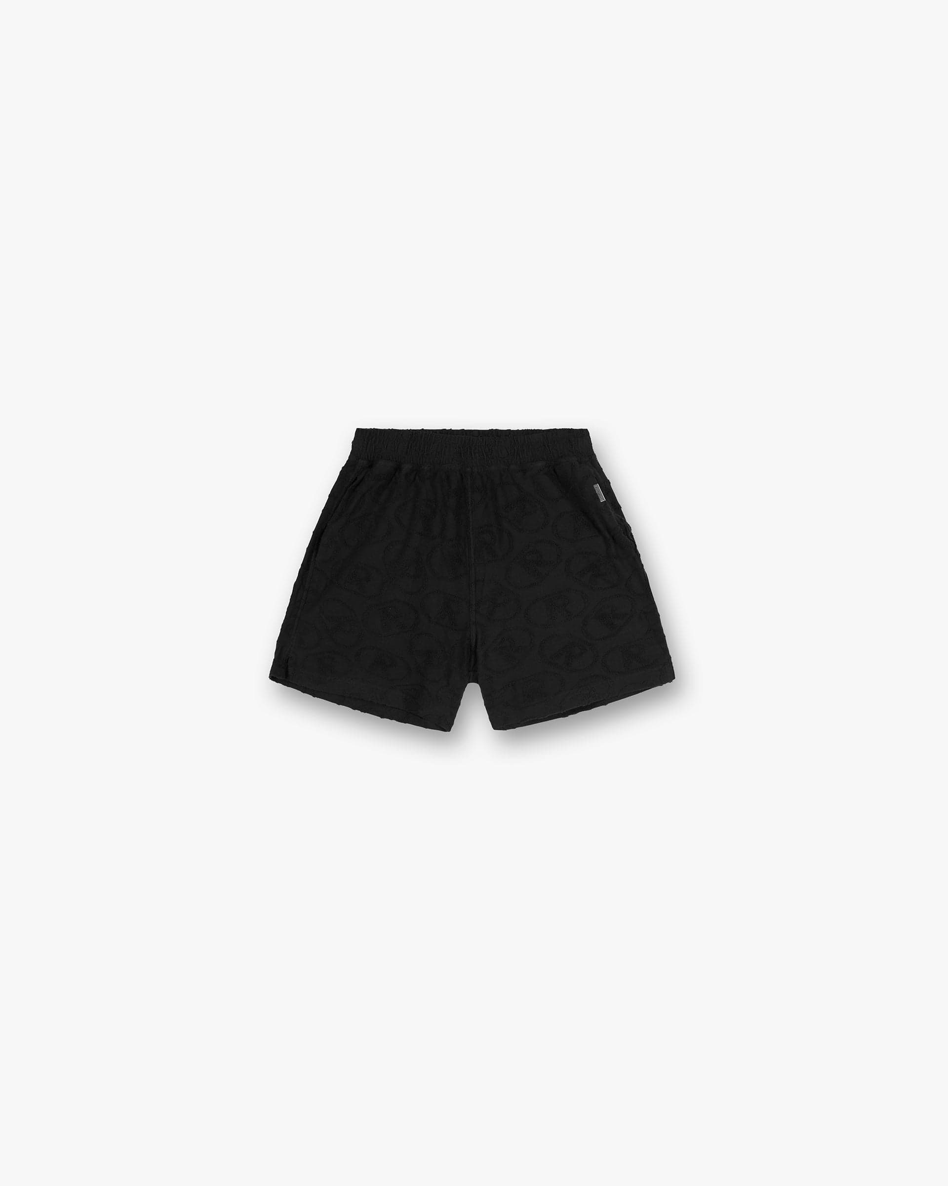 All Over Print Towel Short - Black