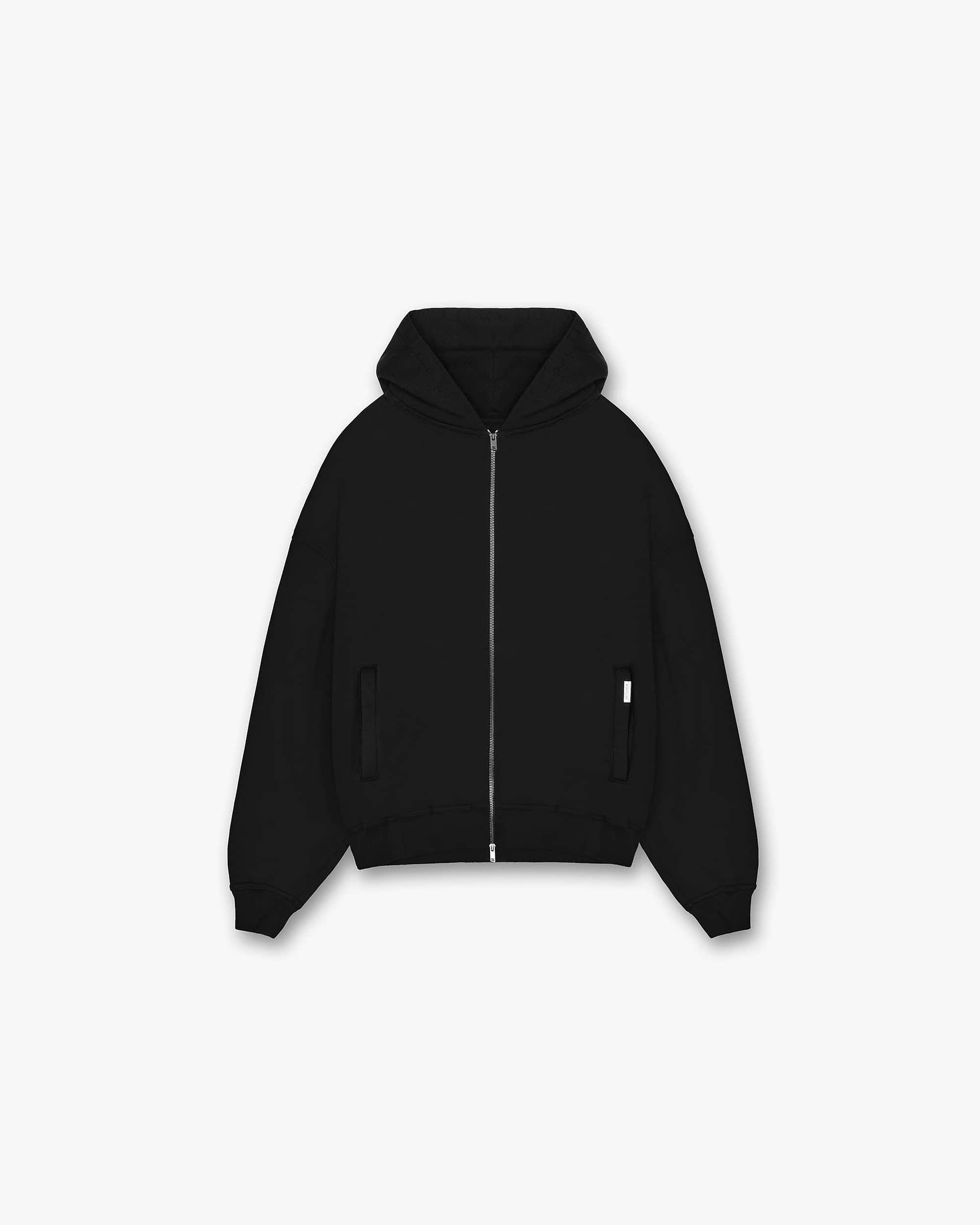 Blank Zip Hoodie | Jet Black Hoodies BLANKS | Represent Clo