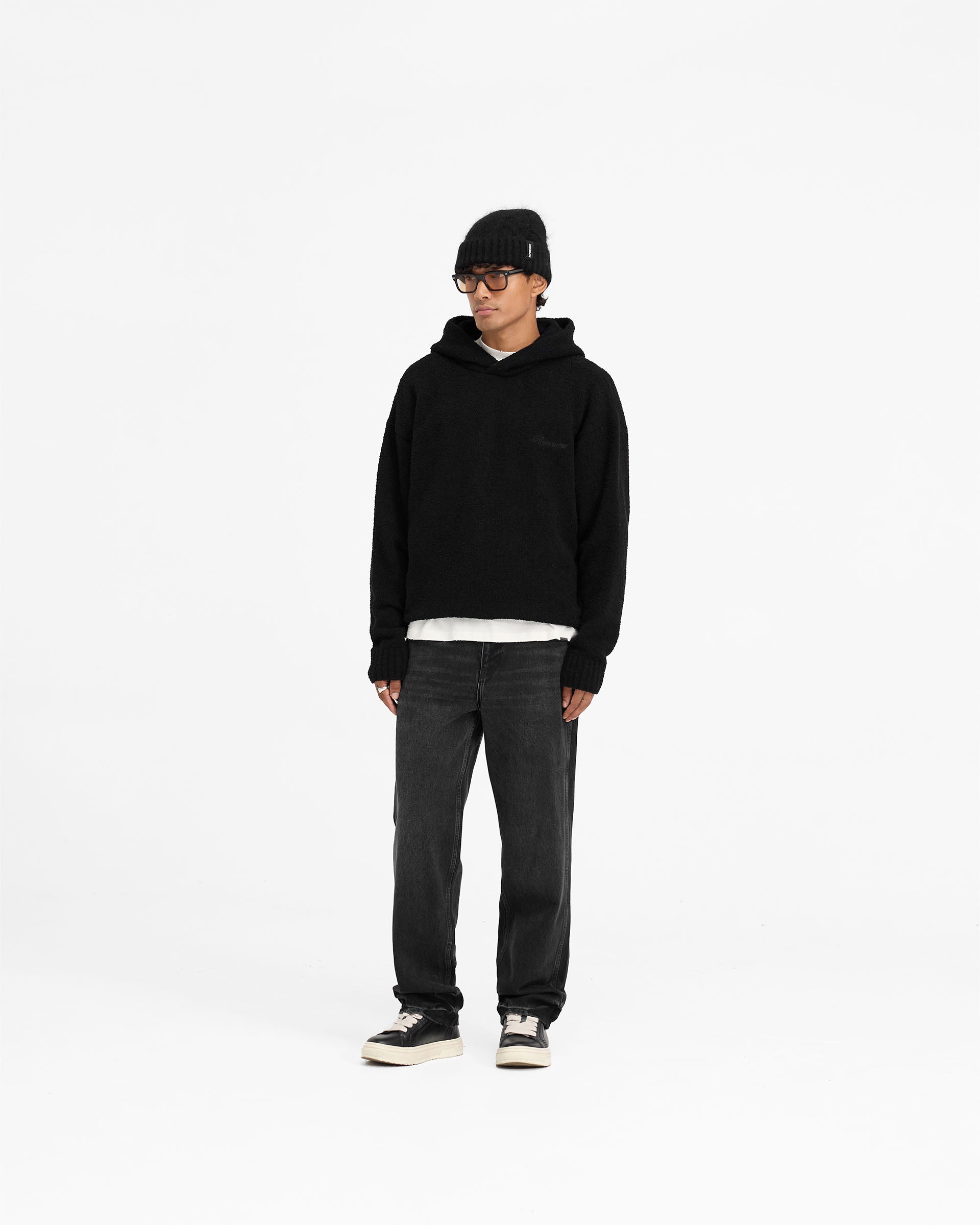 Heavy Boucle Hoodie - Jet Black