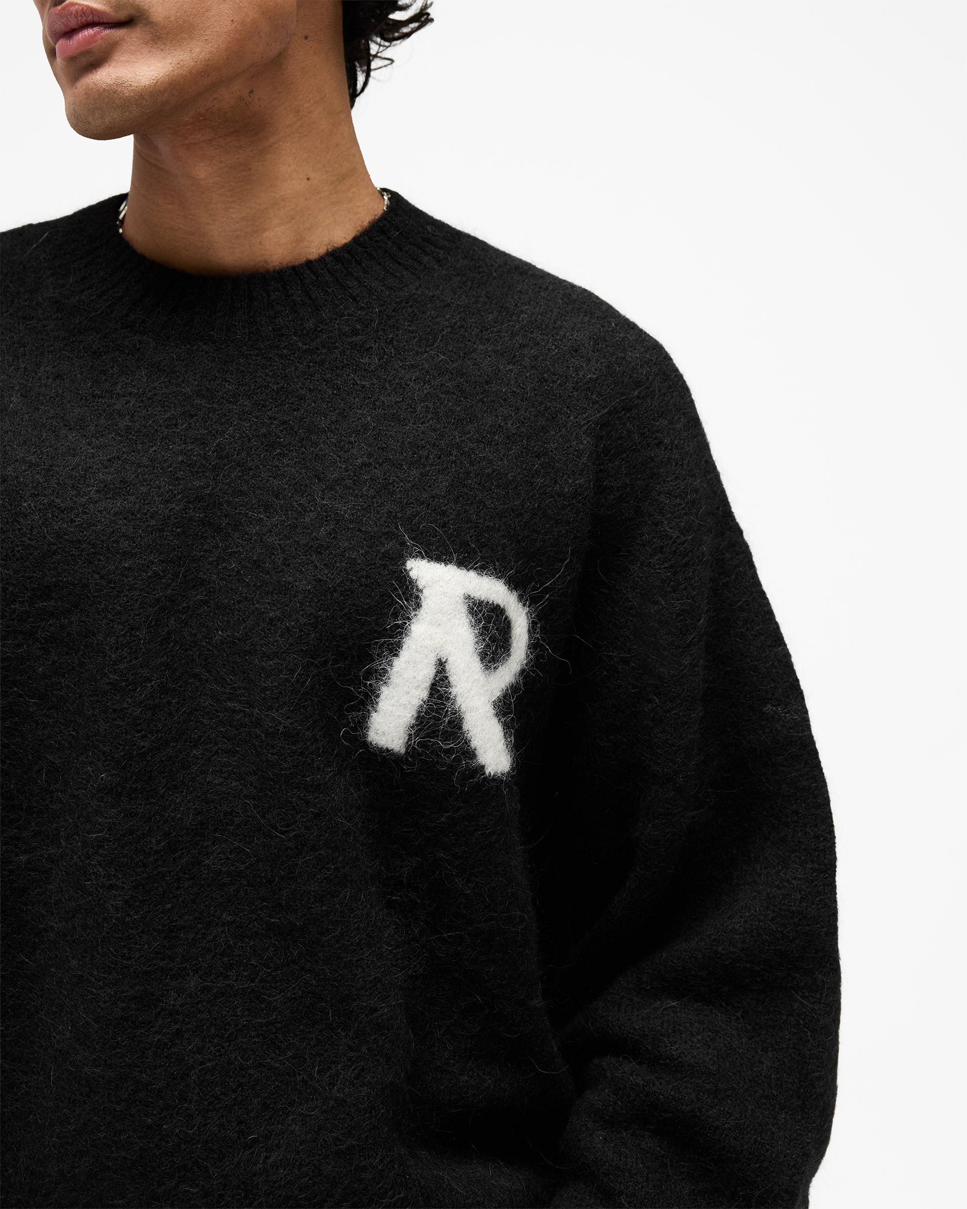 Logo Knit Sweater Jet Black | Mens Sweaters | REPRESENT