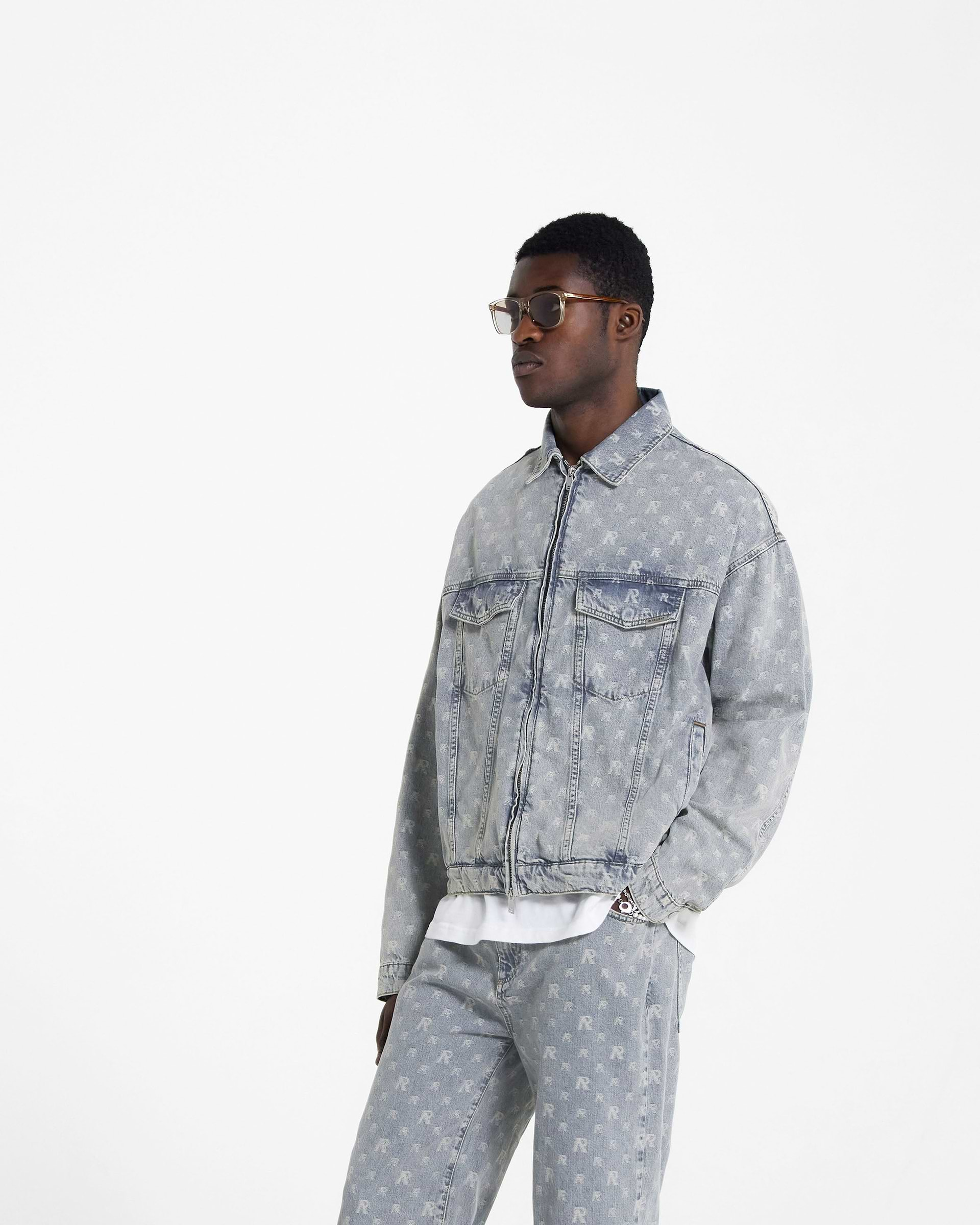 R4 Monogram Denim Jacket - Stone Wash