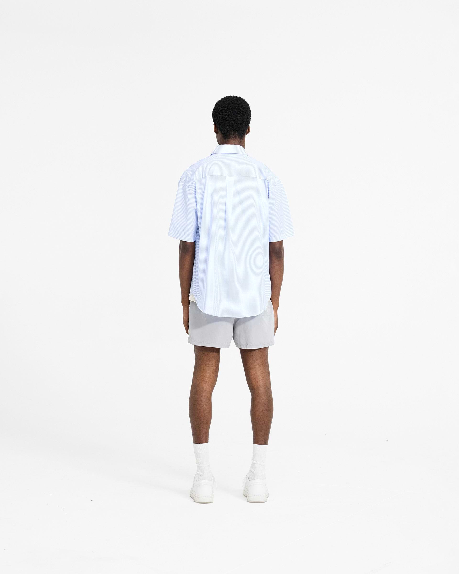 Short Sleeve Pinstripe Shirt Baby Blue REPRESENT