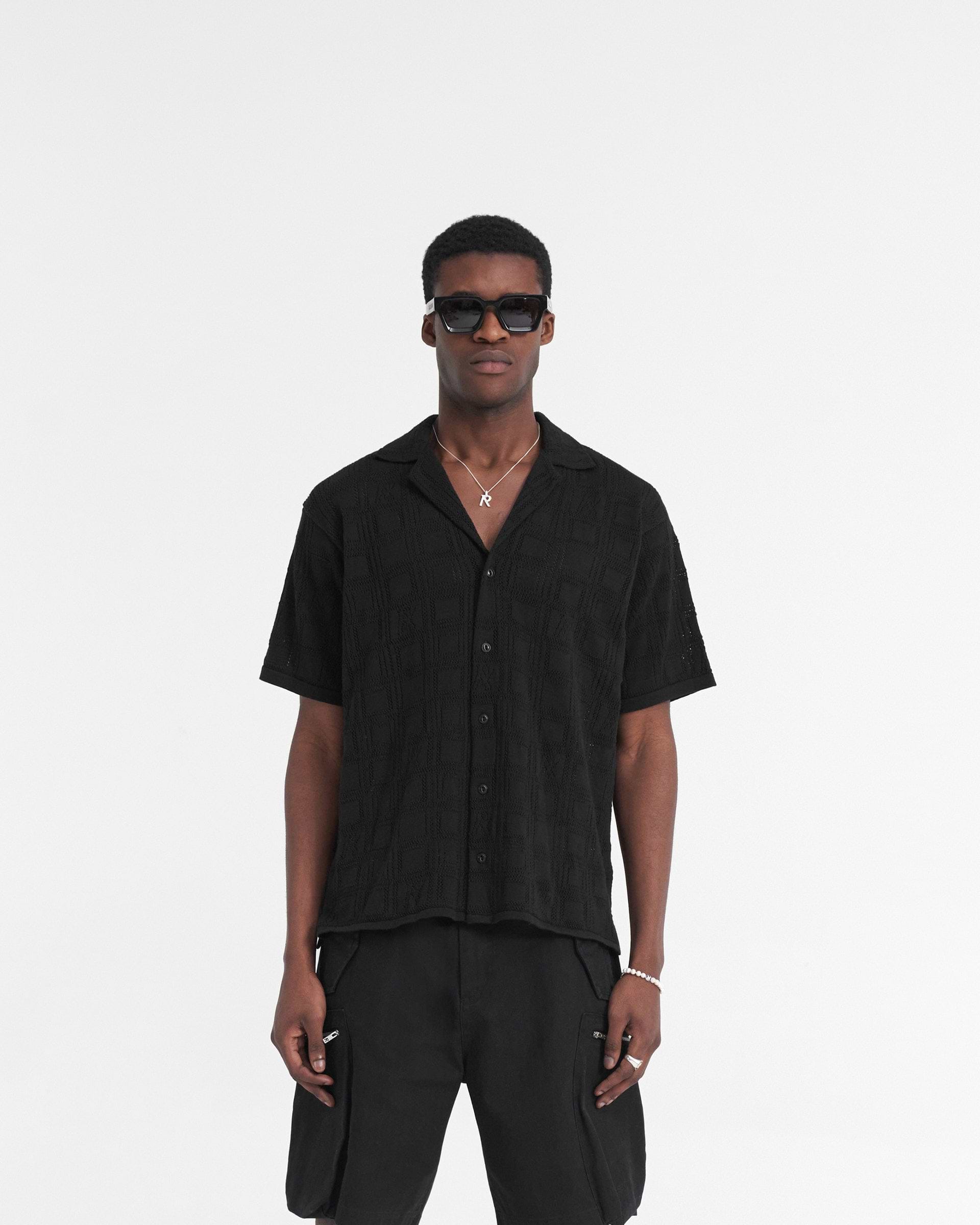 Lace Knit Shirt - Black