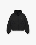 Nylon Hooded Bomber Jacket