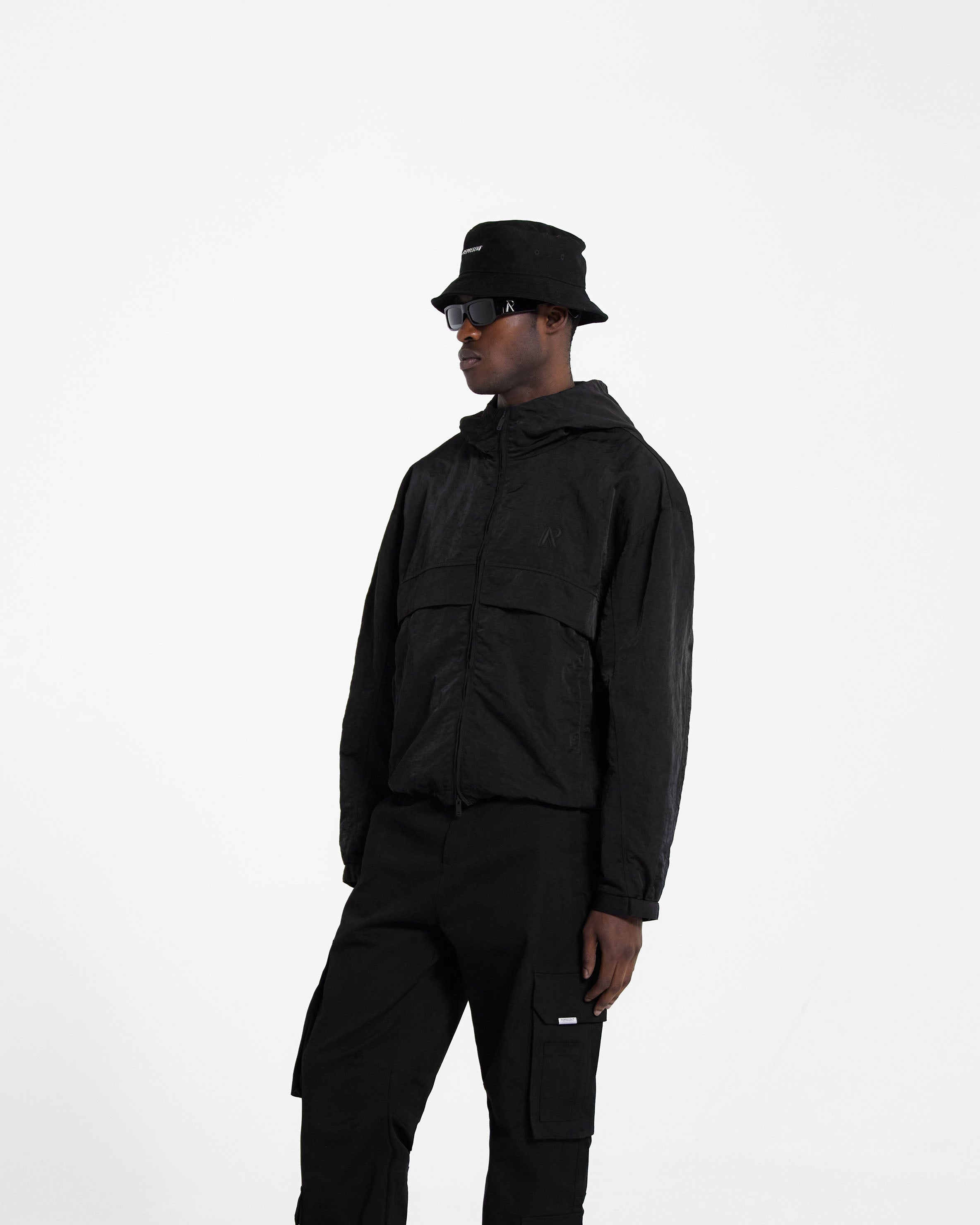 Hooded Track Jacket - Jet Black