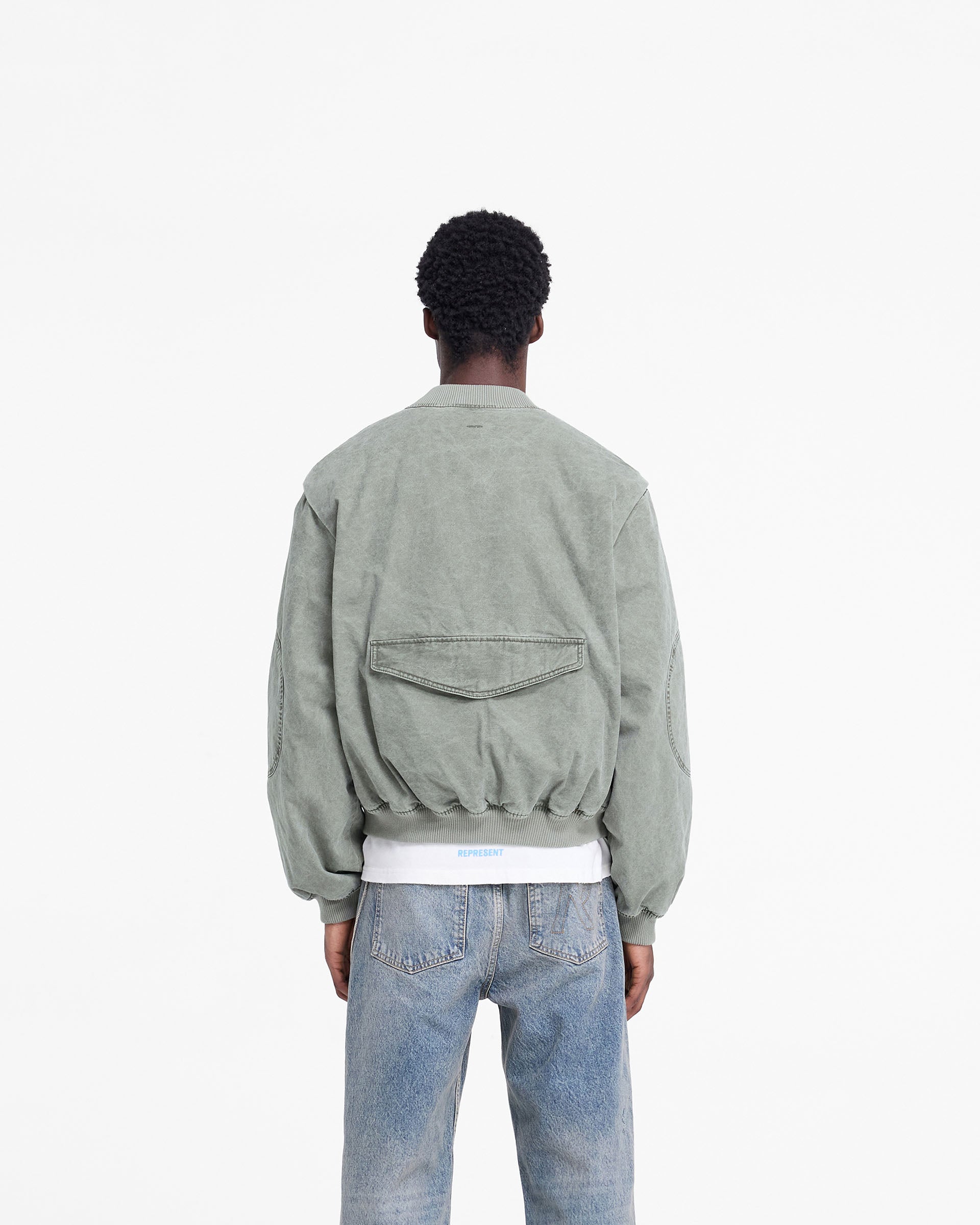 Inset Sleeve Bomber - Khaki