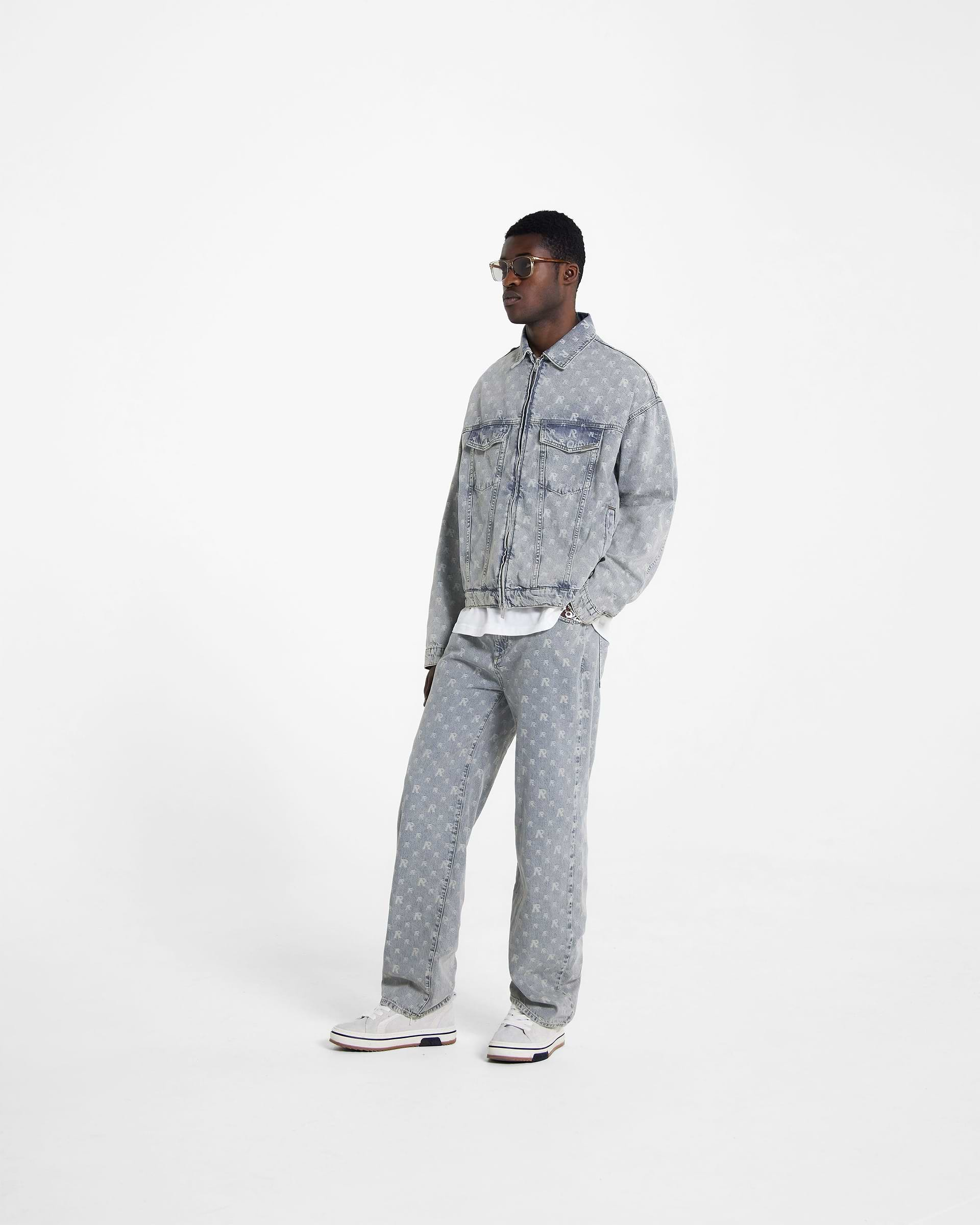 R3 Monogram Baggy Denim - Stone Wash