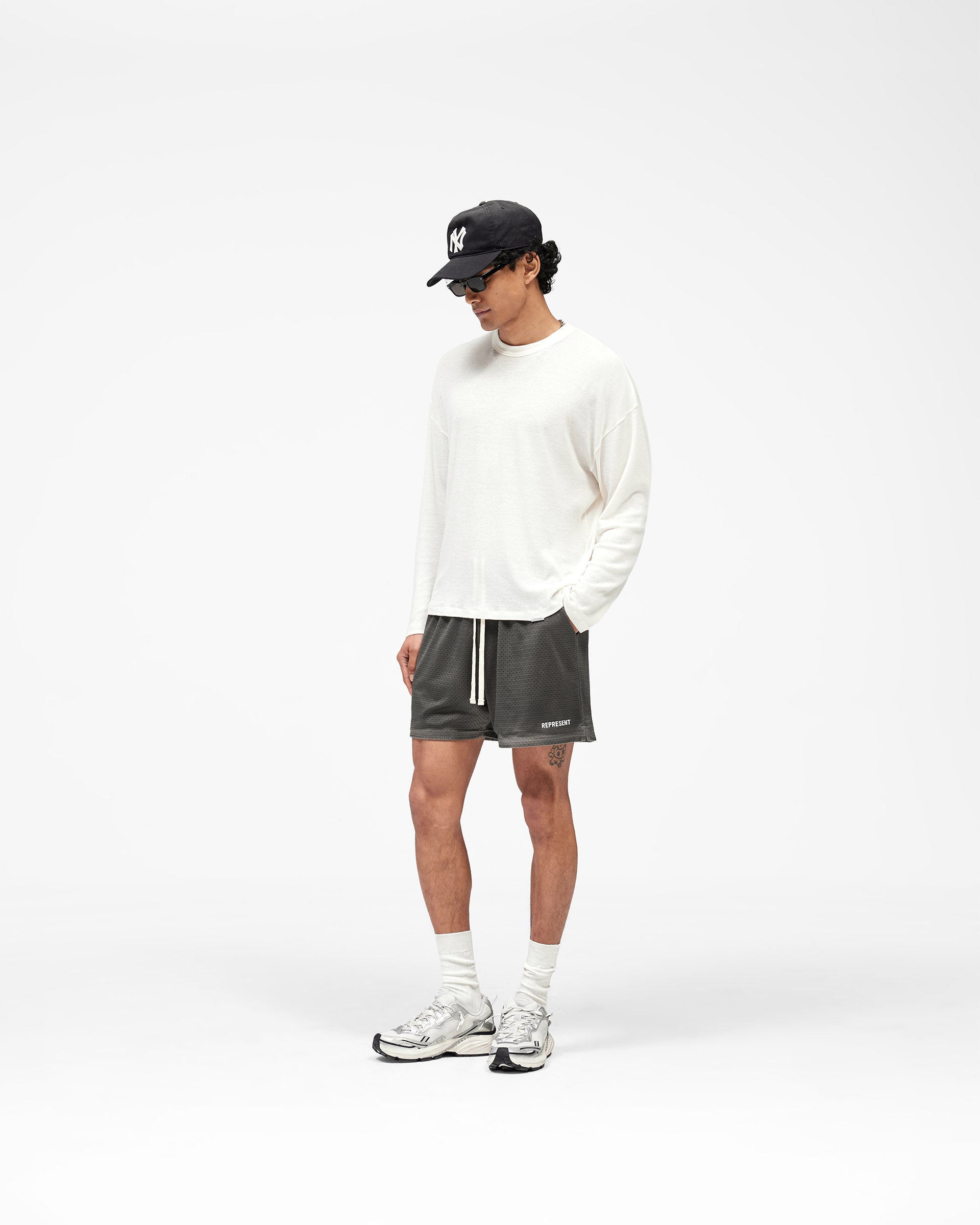 Washed Mesh Shorts - Vintage Khaki