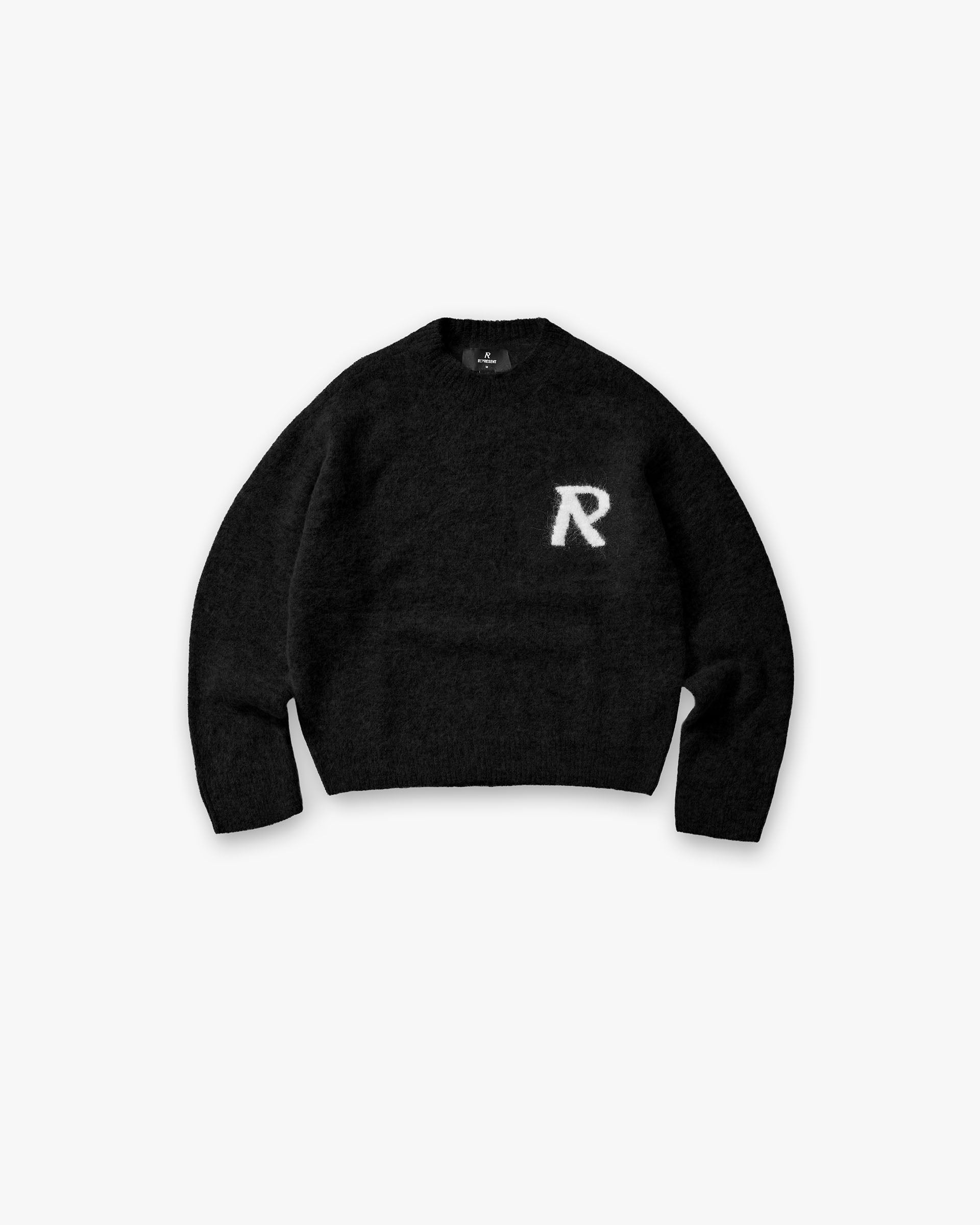 Logo Knit Sweater Jet Black | Mens Sweaters | REPRESENT