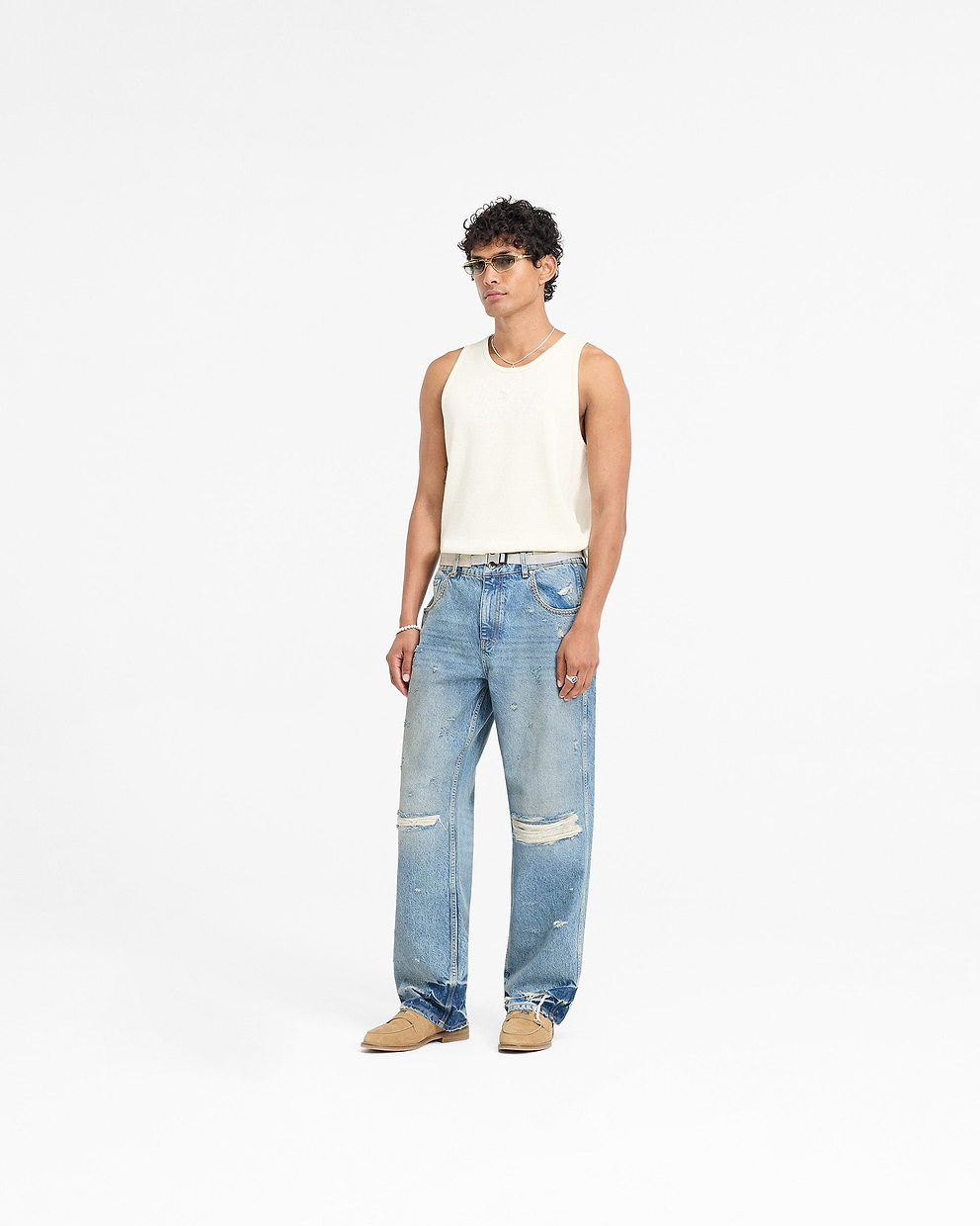 Represent X Duke + Dexter Baggy Denim - Mechanic Blue