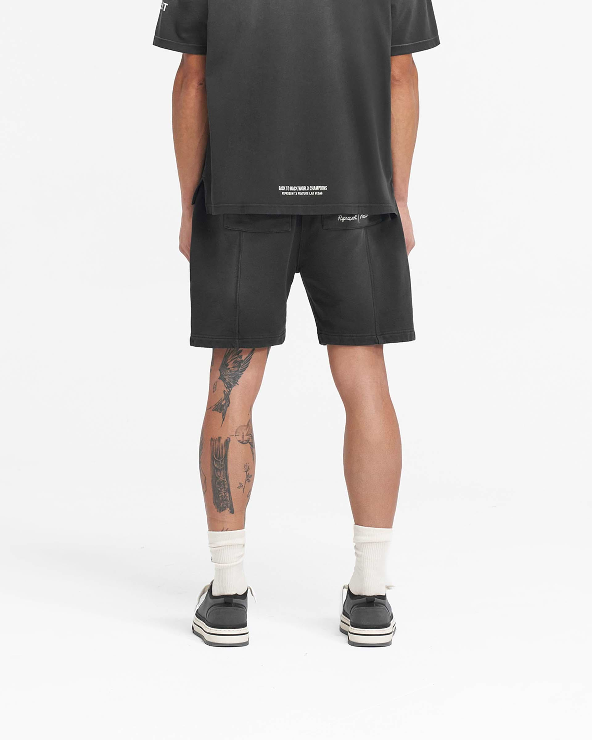 Represent X Feature Sweat Shorts | Black | REPRESENT CLO