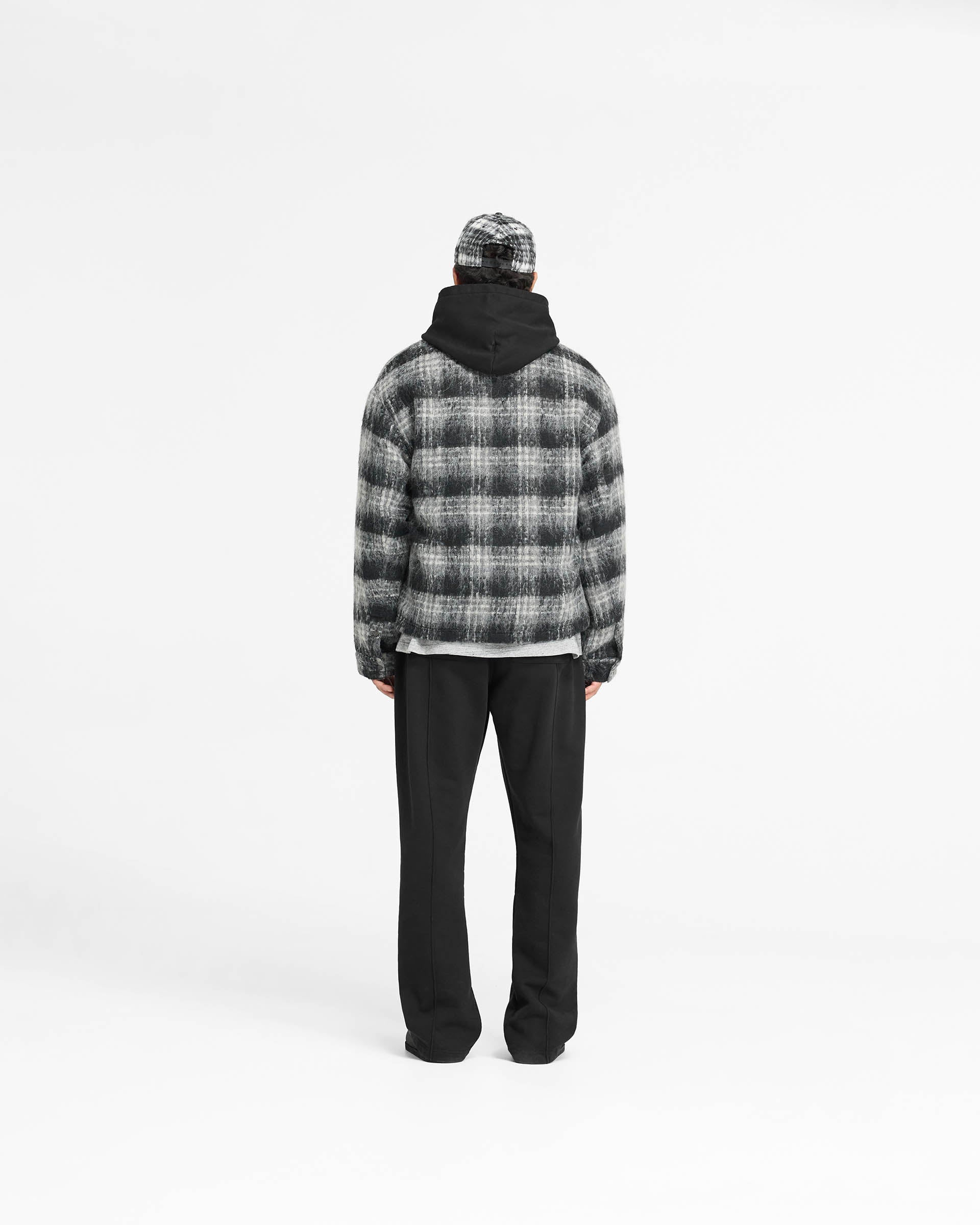 Flannel Check Overshirt - Jet Black