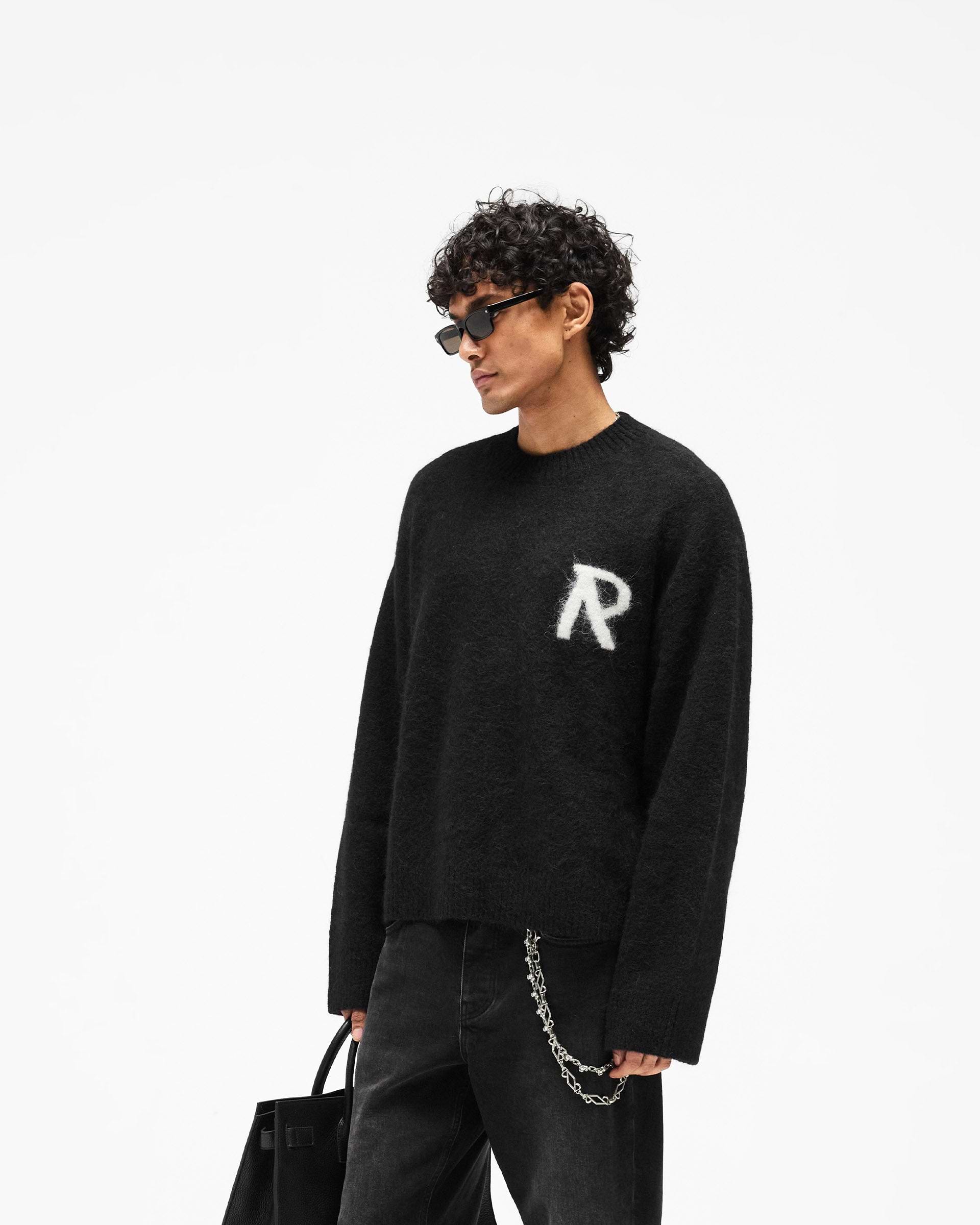 Logo Knit Sweater Jet Black | Mens Sweaters | REPRESENT