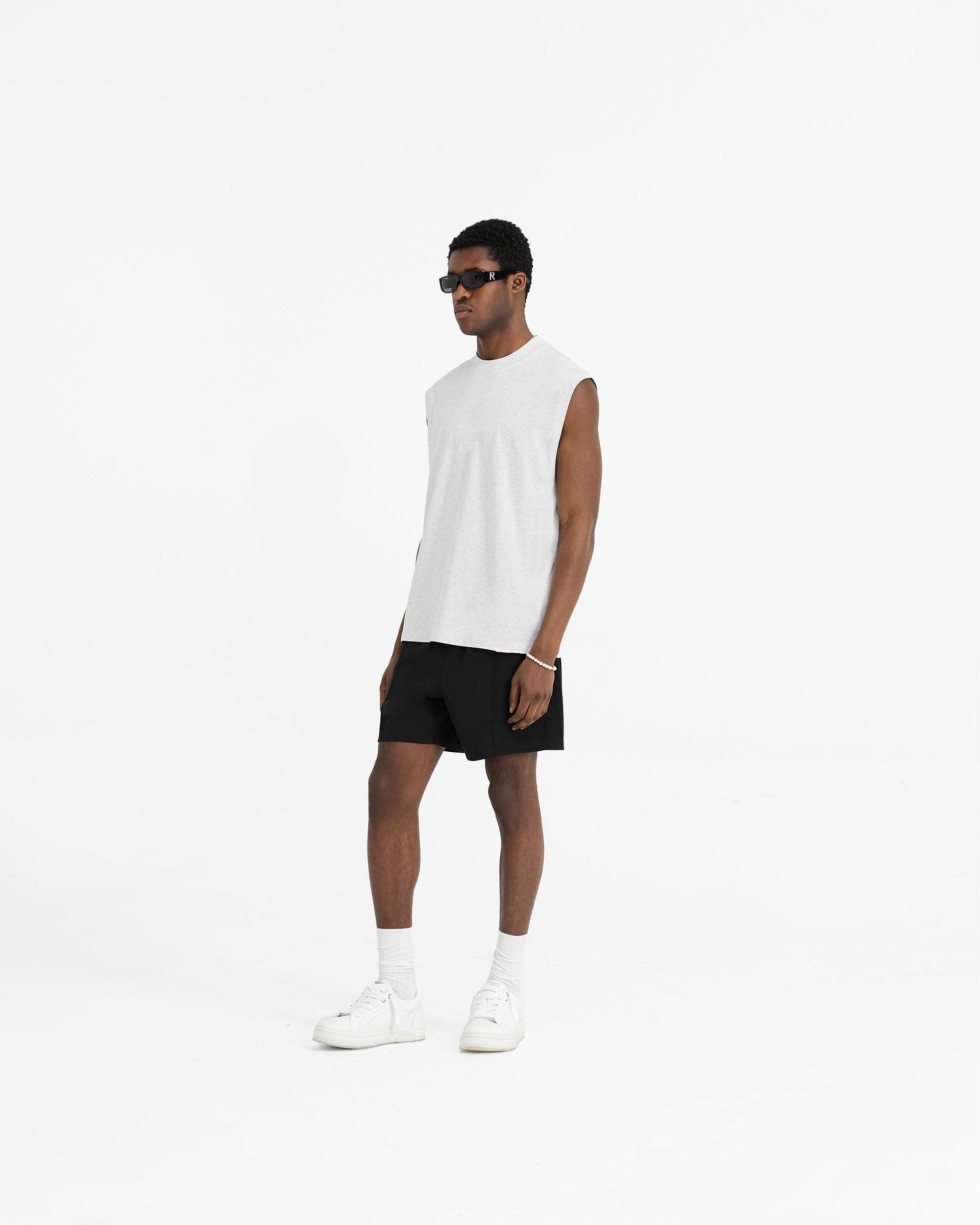 Initial Boxy Tank - Ice Grey Marl