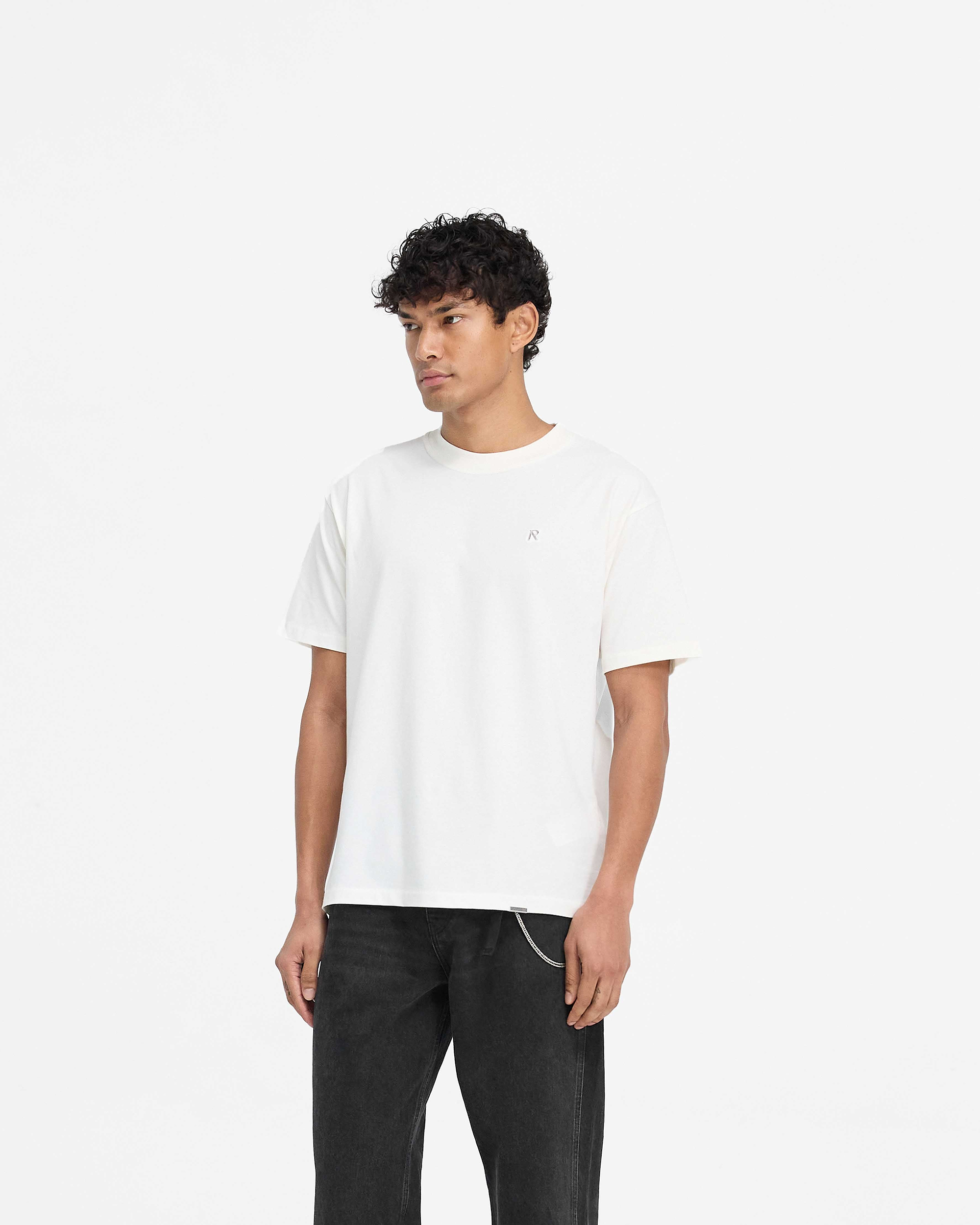 Metal Initial R T-Shirt - Flat White