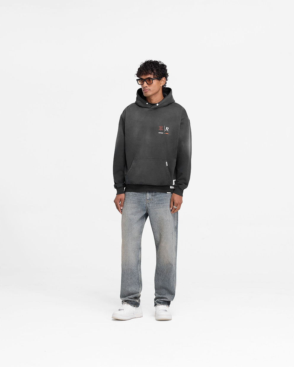 Represent X Marais Logo Lock Up Hoodie - Aged Black